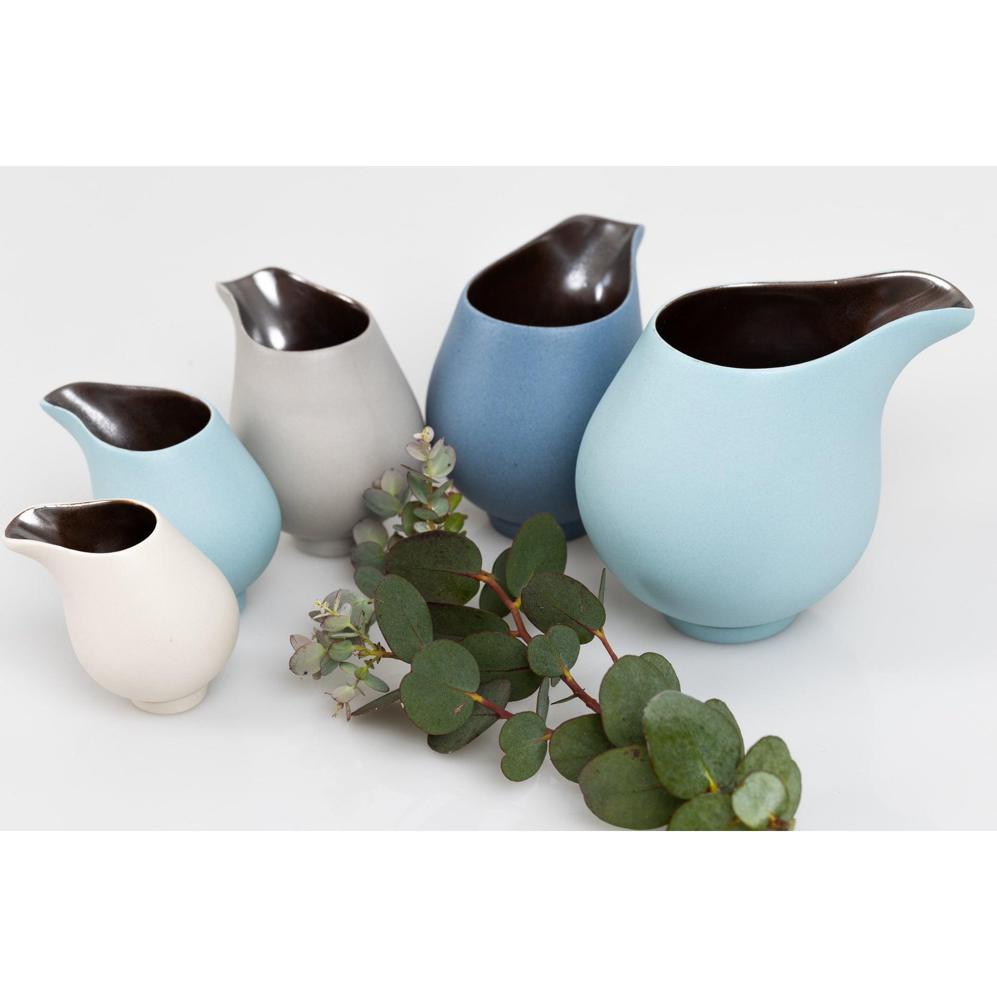 KSC2 Flow, Ocean Blue Stoneware Jug by Kate Schuricht, available at Padstow Gallery, Cornwall