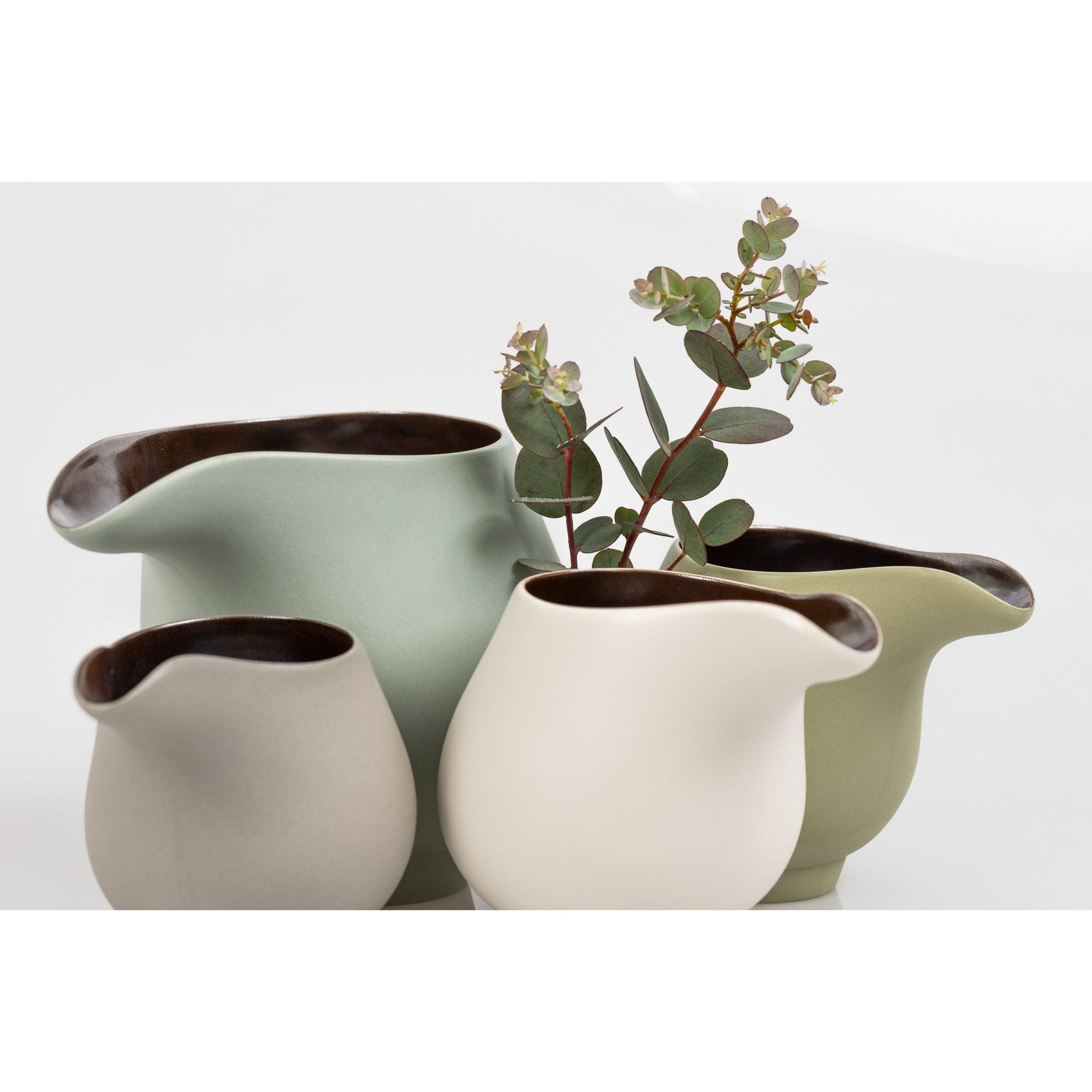 KSB2 Flow, Olive Stoneware Jug by Kate Schuricht, available at Padstow Gallery, Cornwall