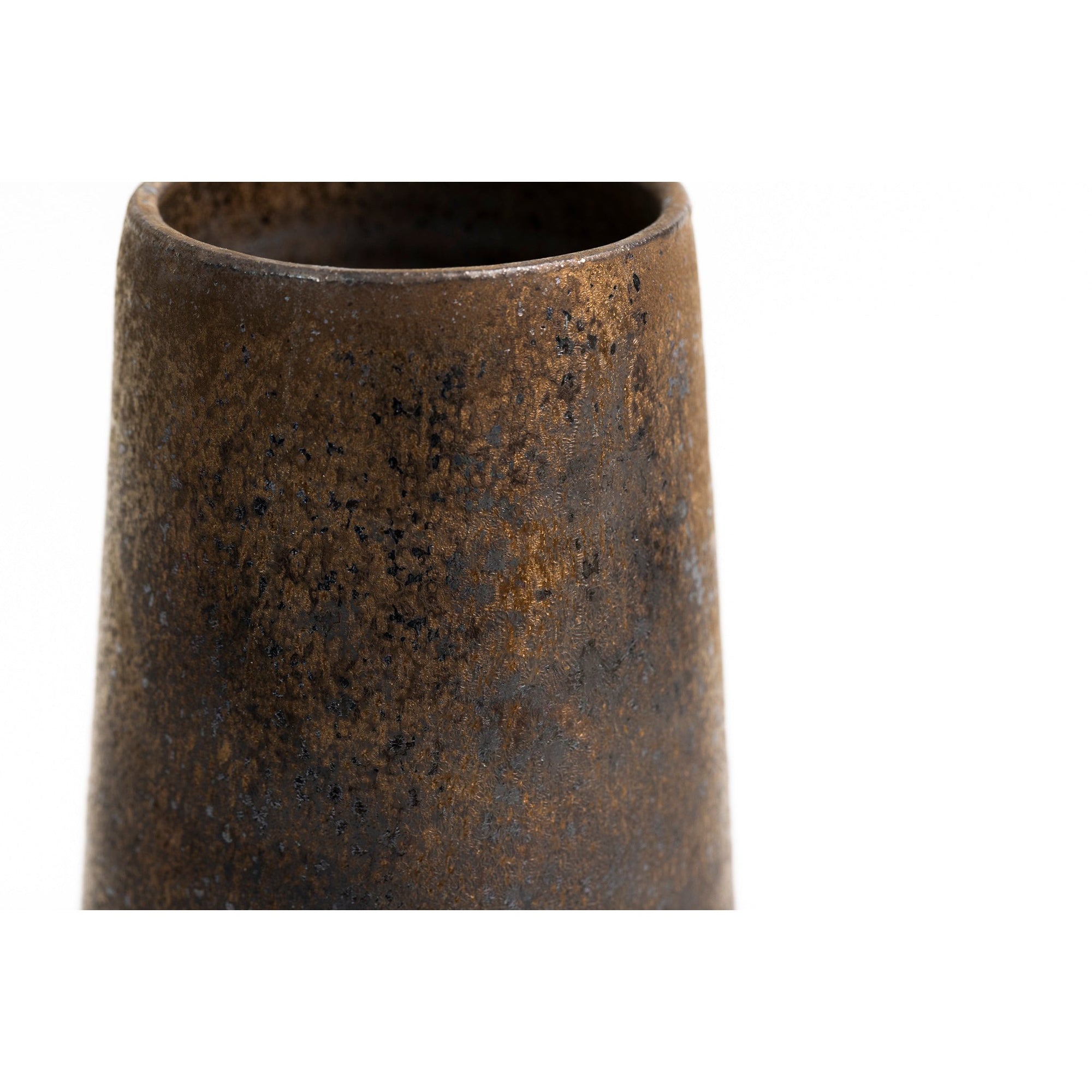 GC08 Dark Gold Glaze Tall Tapered Vase by Gail Cooper, available at Padstow Gallery, Cornwall