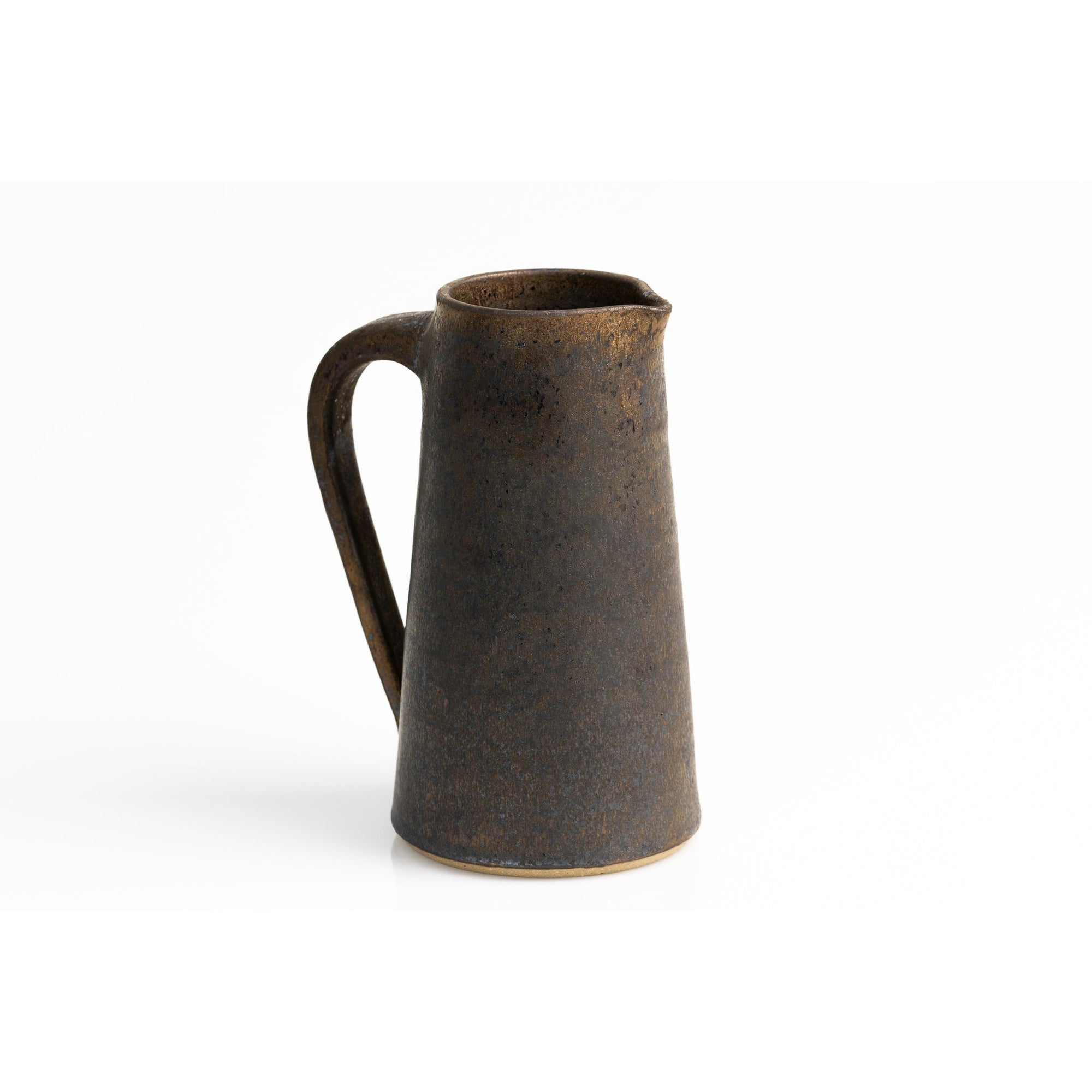 GC07 Dark Gold Glaze Tall Handled Pitcher by Gail Cooper, available at Padstow Gallery, Cornwall