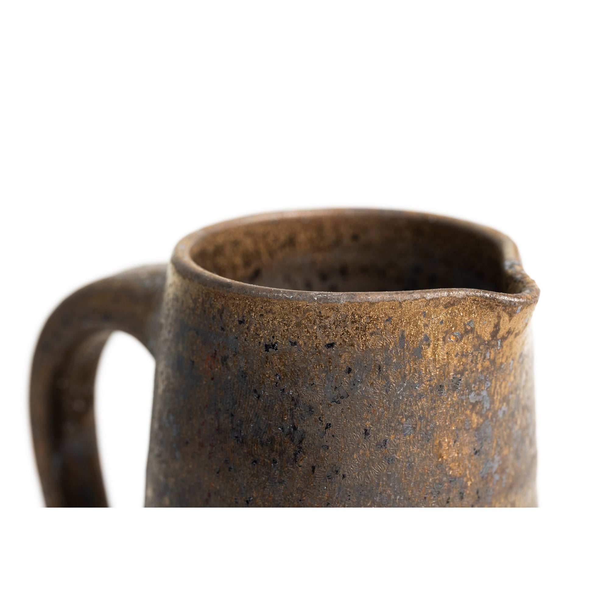 GC07 Dark Gold Glaze Tall Handled Pitcher by Gail Cooper, available at Padstow Gallery, Cornwall