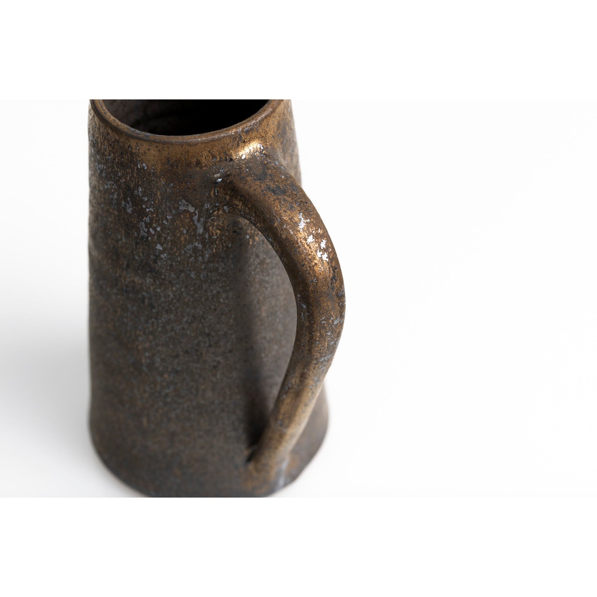 GC07 Dark Gold Glaze Tall Handled Pitcher by Gail Cooper, available at Padstow Gallery, Cornwall