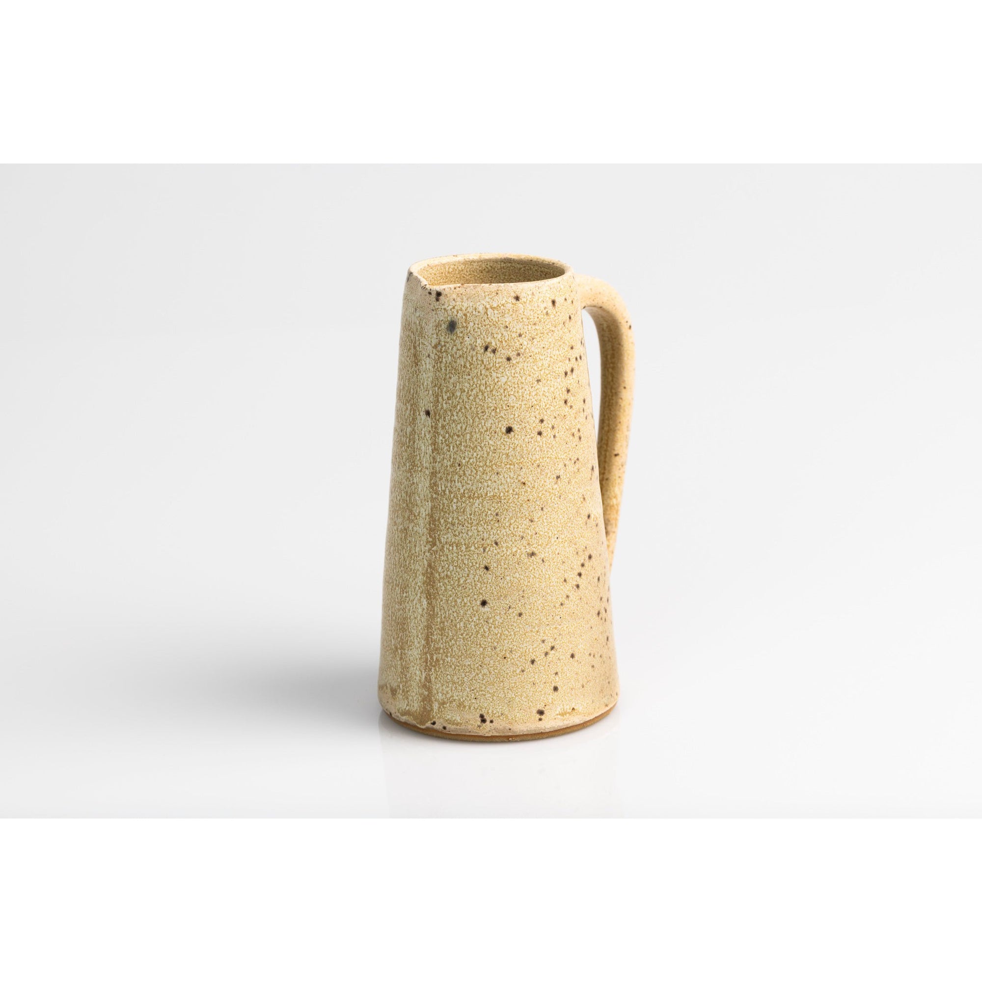 GC09 Cream Speckled Tall Handled Pitcher by Gail Cooper, available at Padstow Gallery, Cornwall