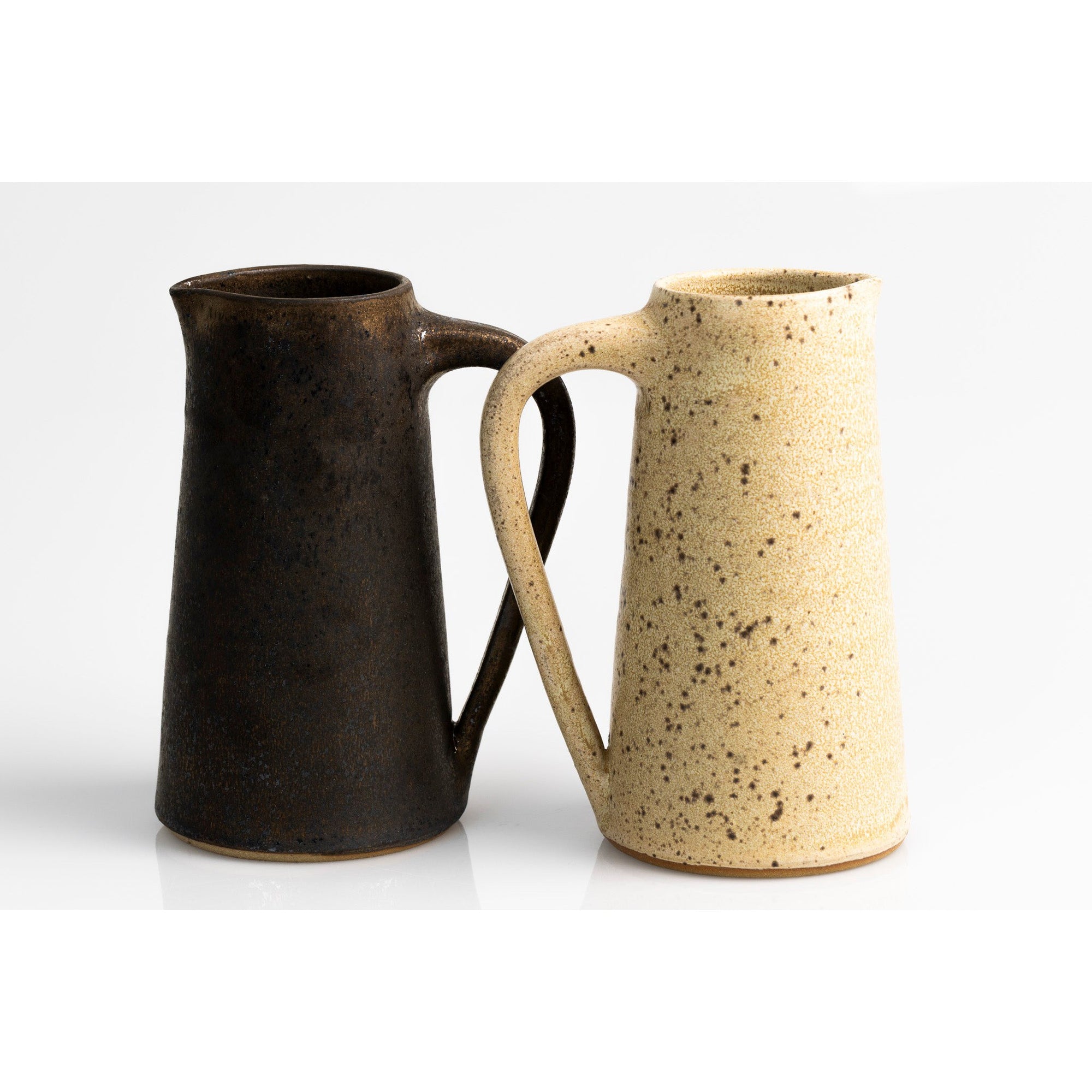 GC09 Cream Speckled Tall Handled Pitcher by Gail Cooper, available at Padstow Gallery, Cornwall