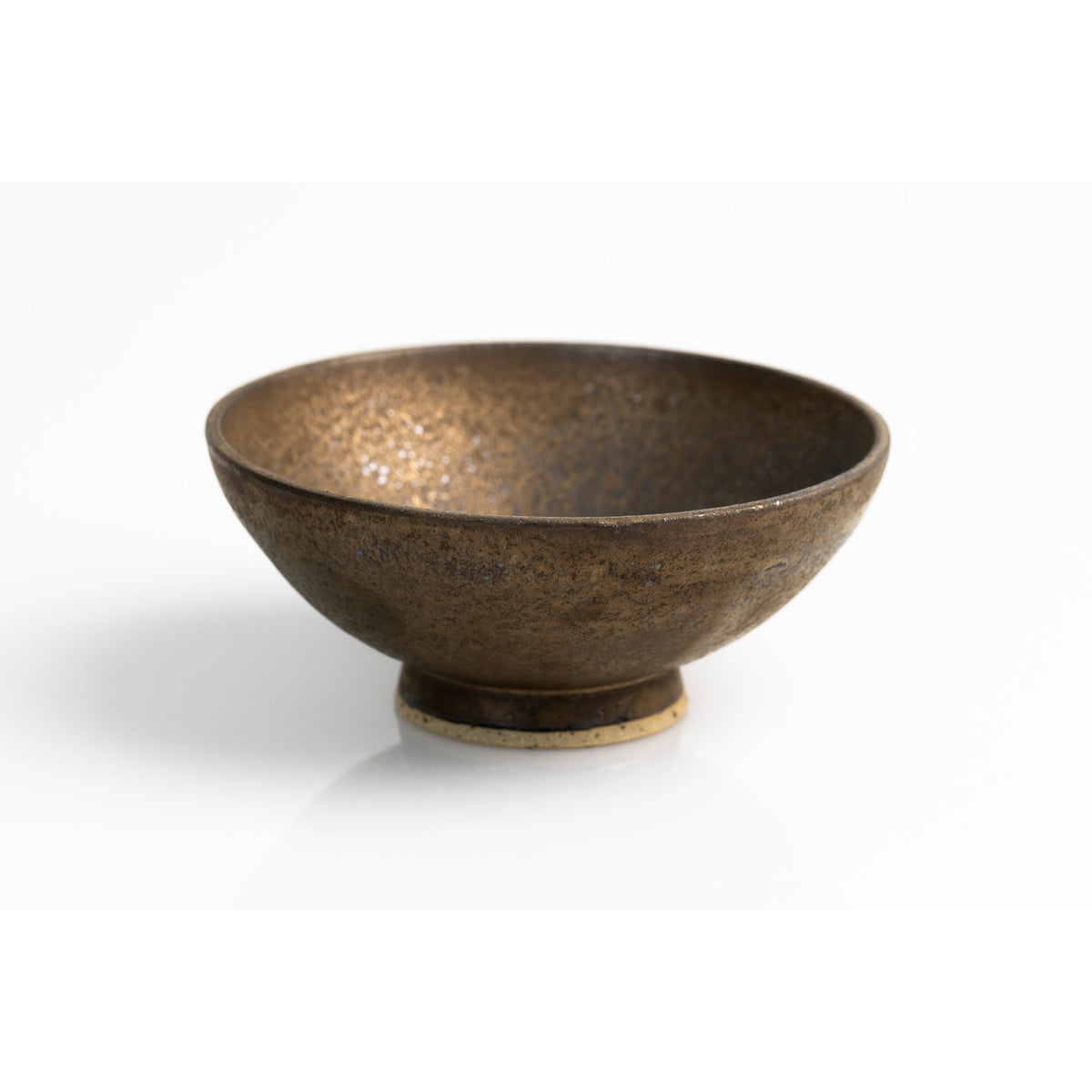 GC06 Dark Gold Glaze Footed Bowl by Gail Cooper, available at Padstow Gallery, Cornwall