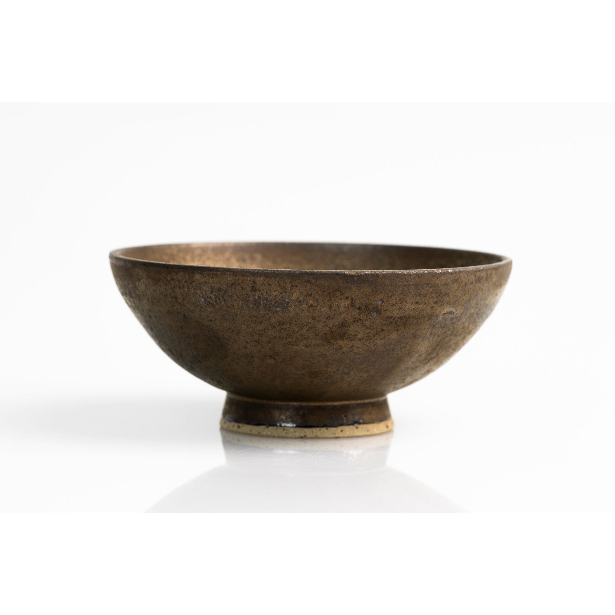 GC06 Dark Gold Glaze Footed Bowl by Gail Cooper, available at Padstow Gallery, Cornwall