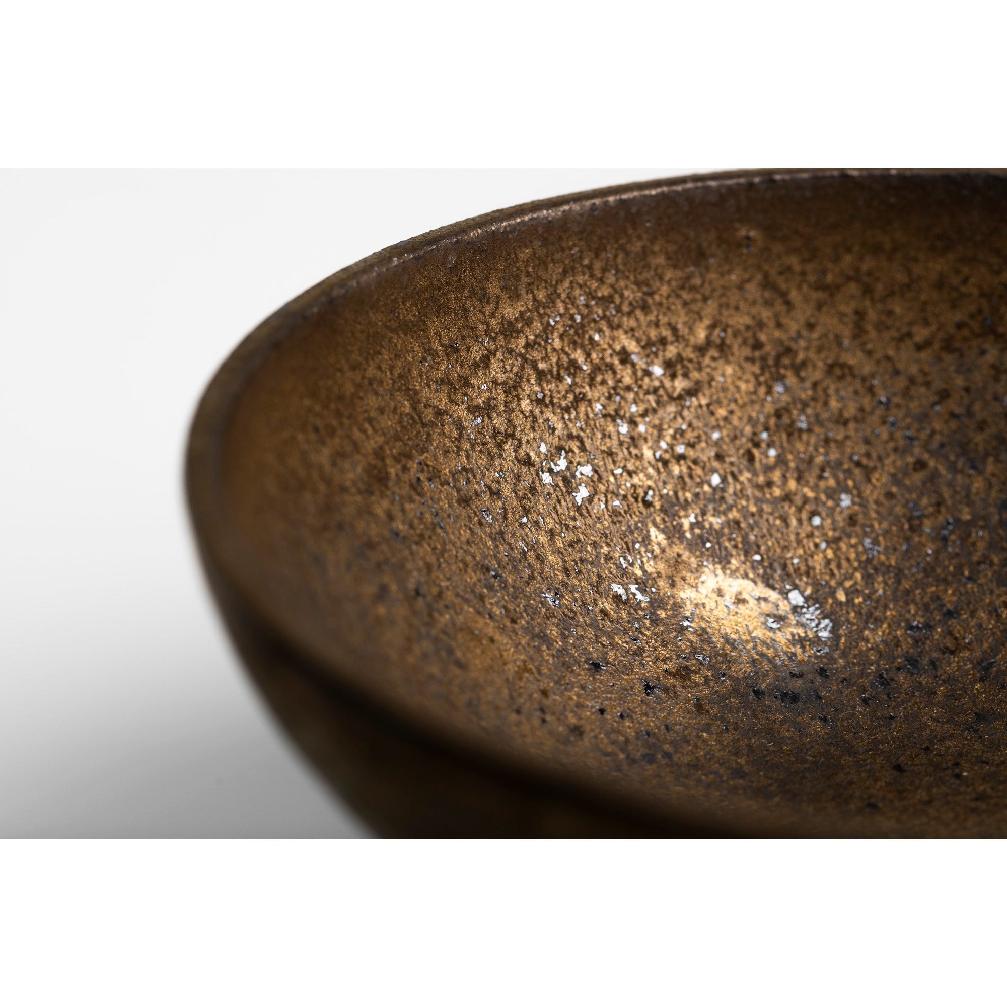 GC06 Dark Gold Glaze Footed Bowl by Gail Cooper, available at Padstow Gallery, Cornwall