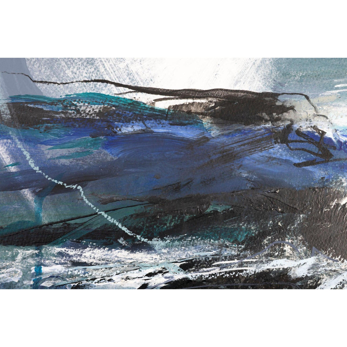 Storm Clouds Swell mixed media framed painting by Jo Ellis available at Padstow Gallery, Cornwall