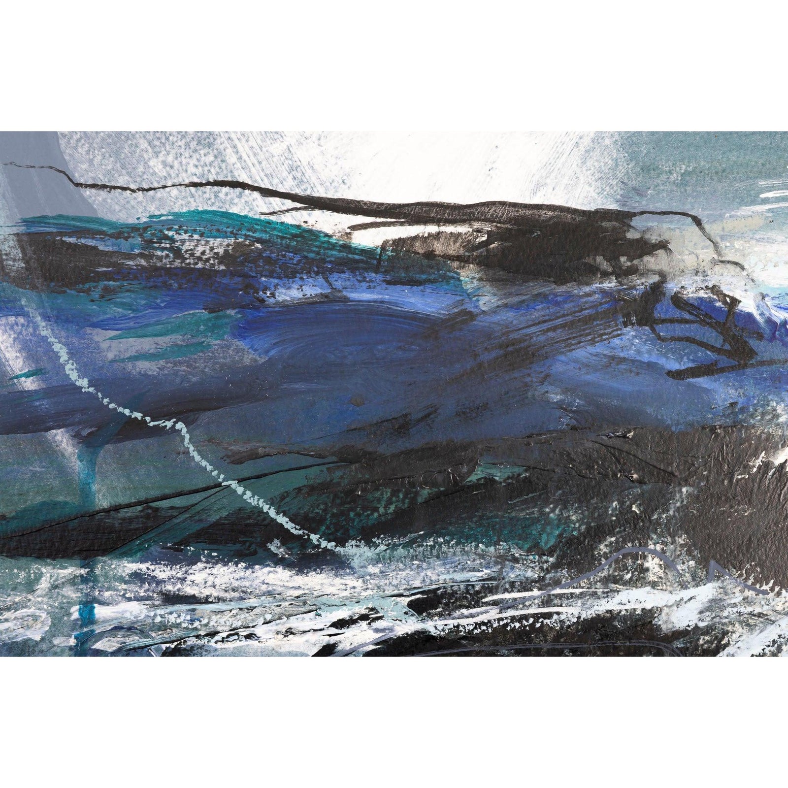 Storm Clouds Swell mixed media framed painting by Jo Ellis available at Padstow Gallery, Cornwall