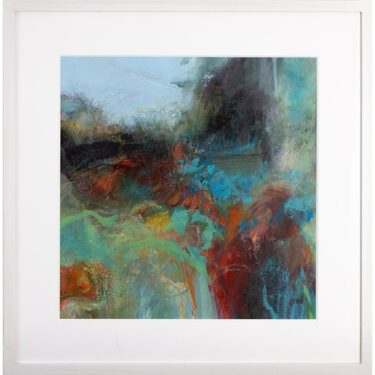 In the Border mixed media framed painting by Jo Ellis available at Padstow Gallery, Cornwall