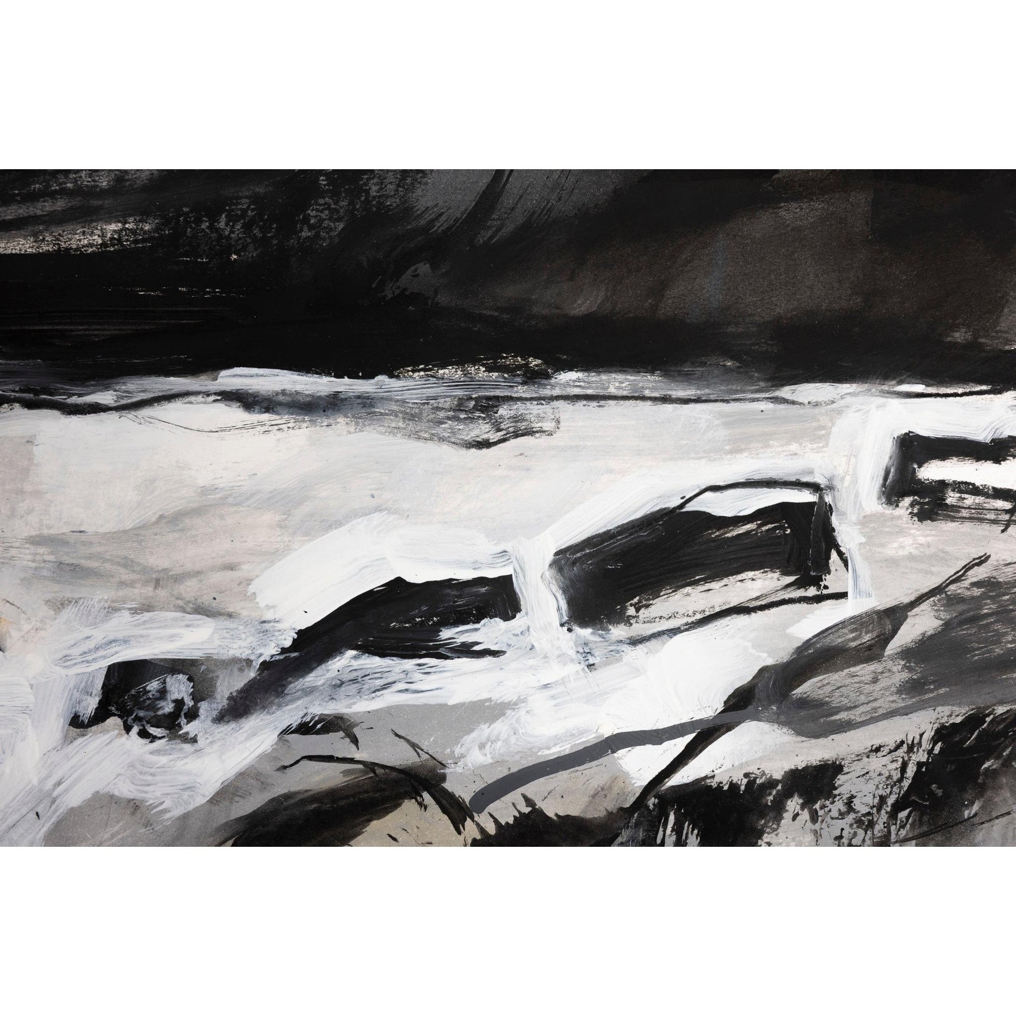 Rocky Shore mixed media framed painting by Jo Ellis available at Padstow Gallery, Cornwall