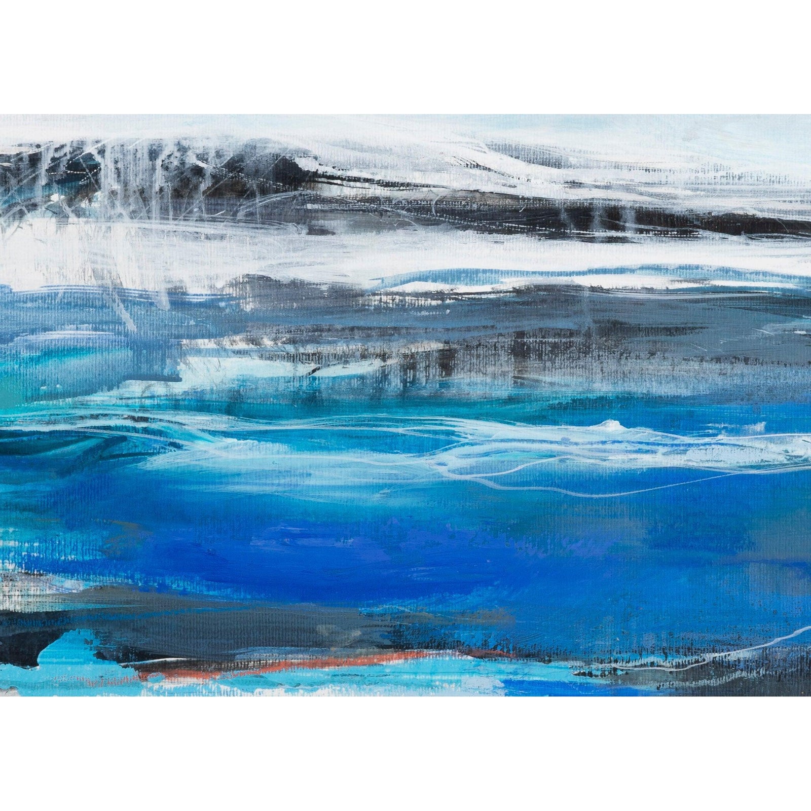 Elemental Waves mixed media framed painting by Jo Ellis available at Padstow Gallery, Cornwall