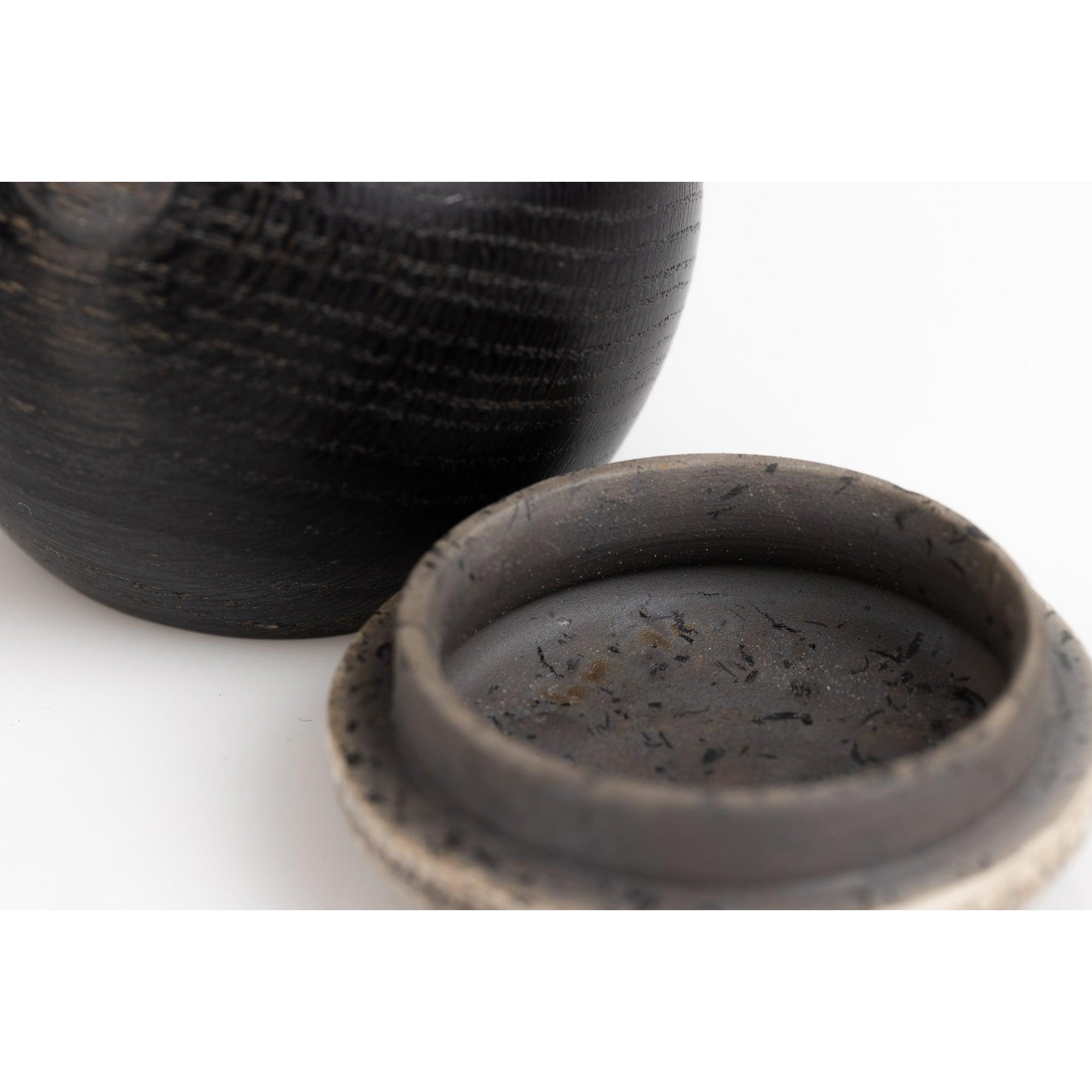 KSCC1 Ebonised Wave Pot by Kate Schuricht, available at Padstow Gallery, Cornwall
