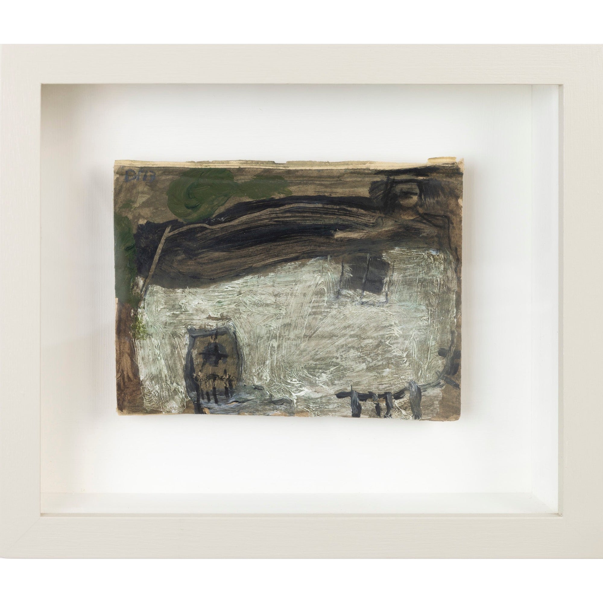 Periwinkle Cottage, mixed media on cardboard, by David Pearce, available at Padstow Gallery, Cornwall