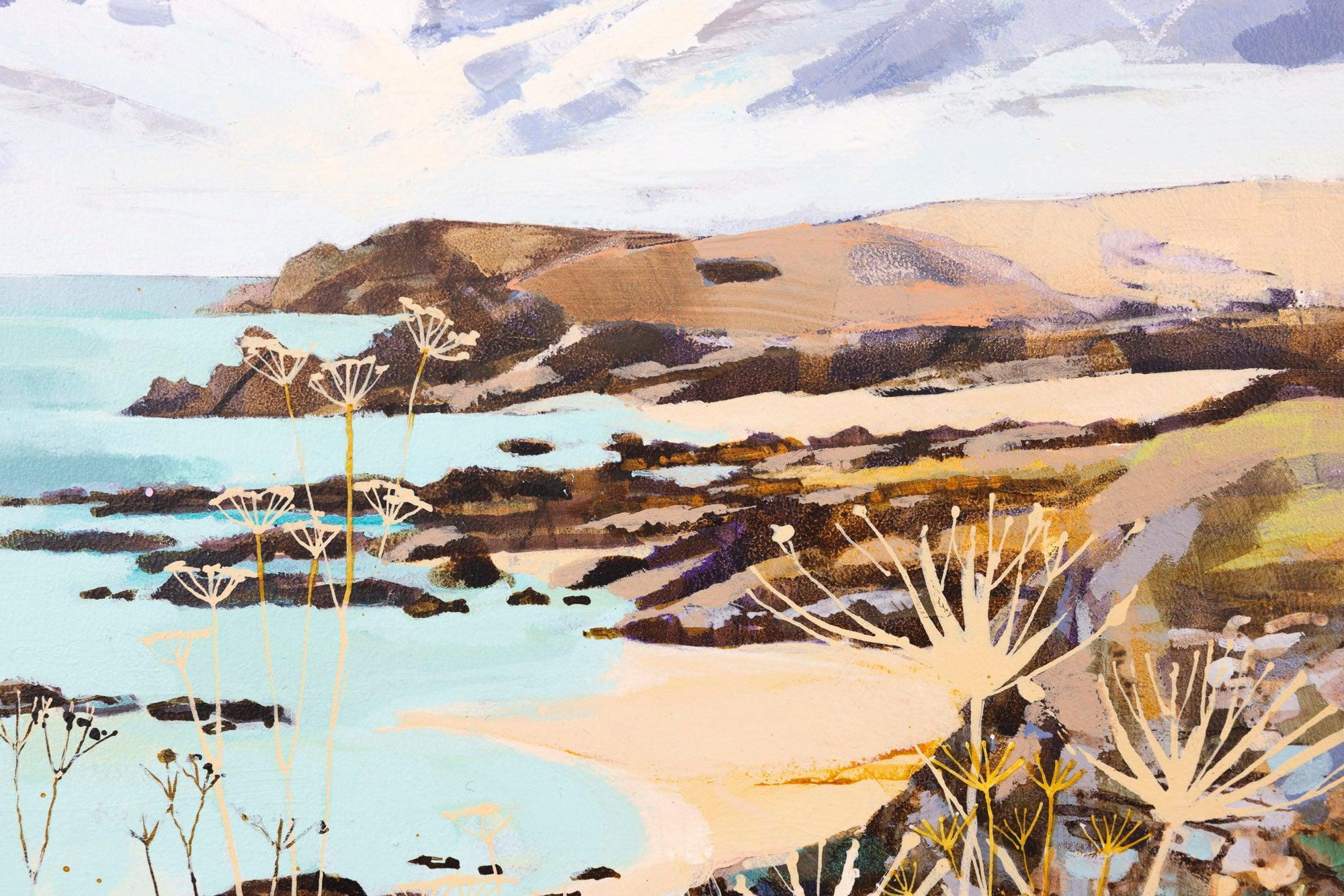 'Walking to Trevone' by Lucy Davies available at Padstow Gallery, Cornwall