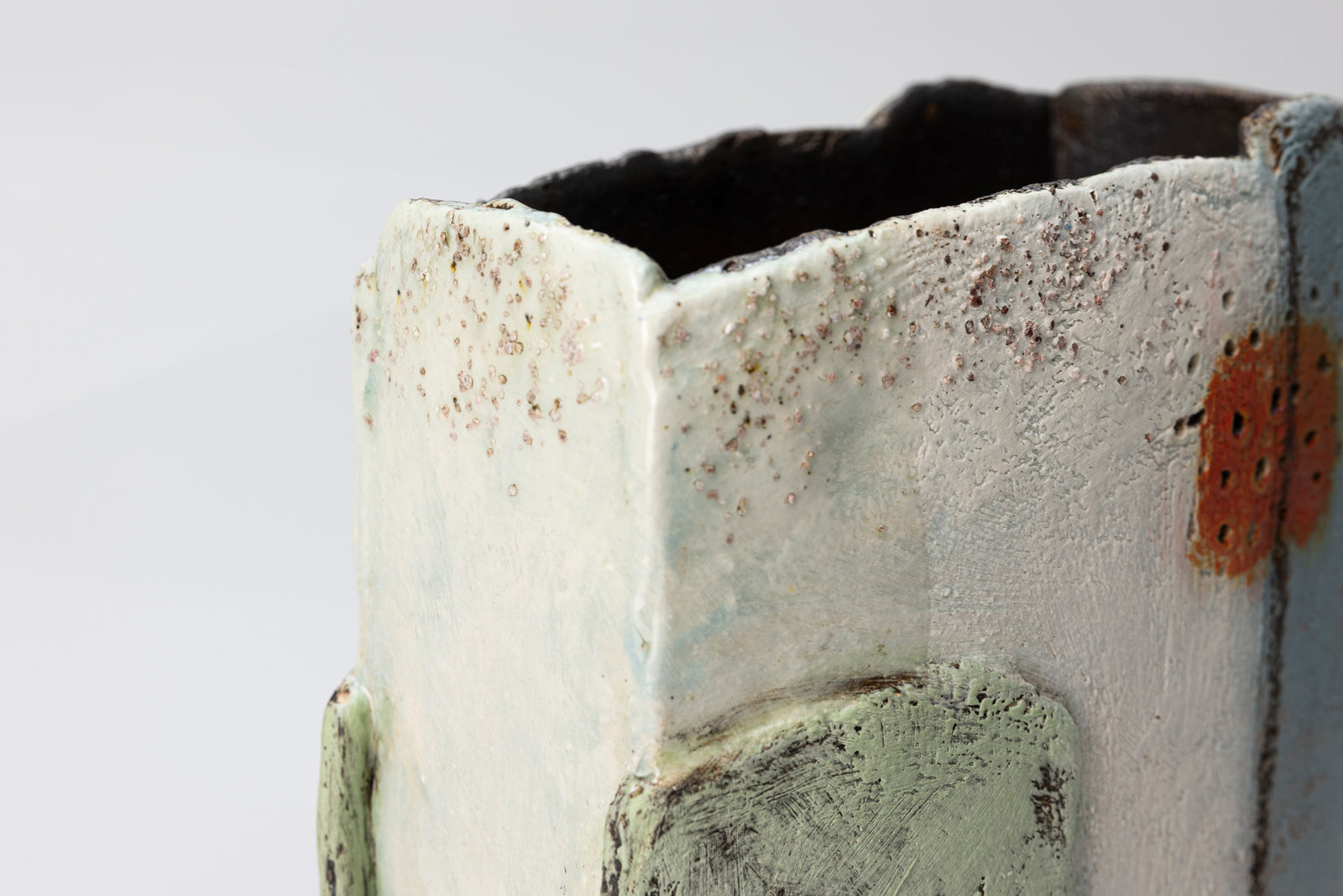 Between Fields slab-built vessel by Craig Underhill, available at Padstow Gallery Cornwall