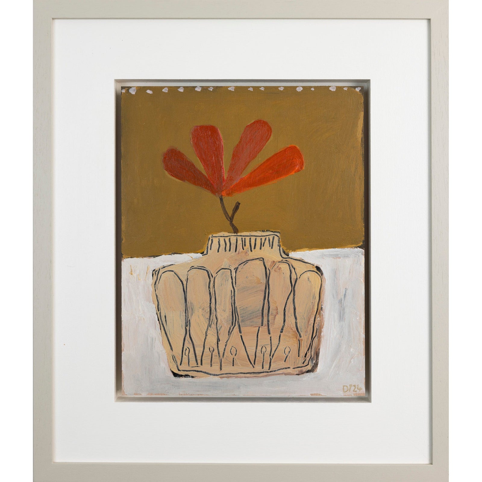 Fan Flowers mixed media original by David Pearce, available at Padstow Gallery, Cornwall