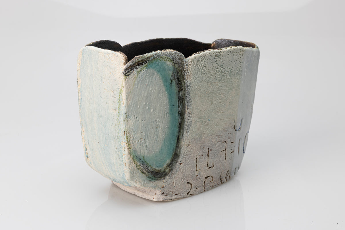 Low Tide Landscape slab-built vessel by Craig Underhill, available at Padstow Gallery Cornwall