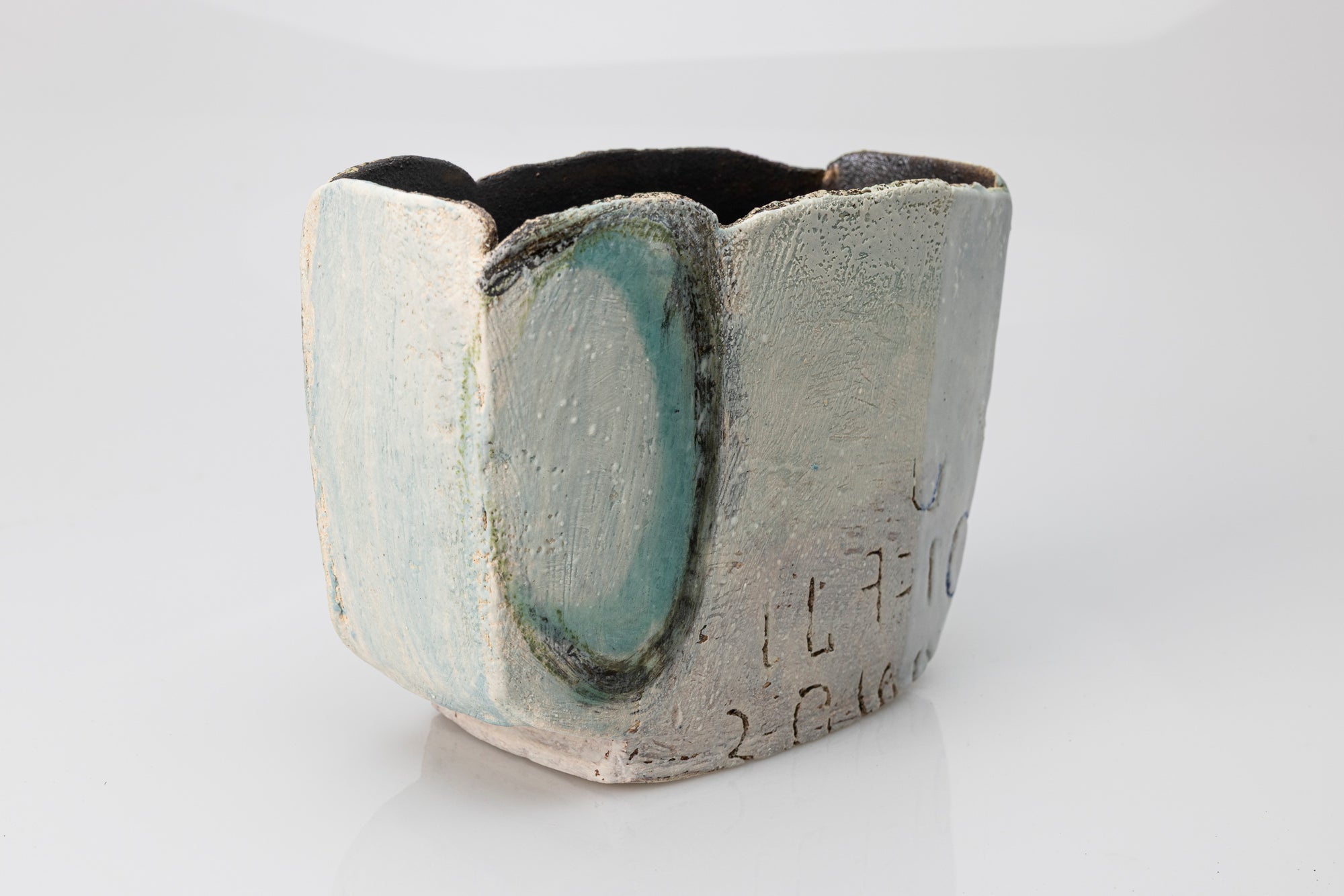 Low Tide Landscape slab-built vessel by Craig Underhill, available at Padstow Gallery Cornwall