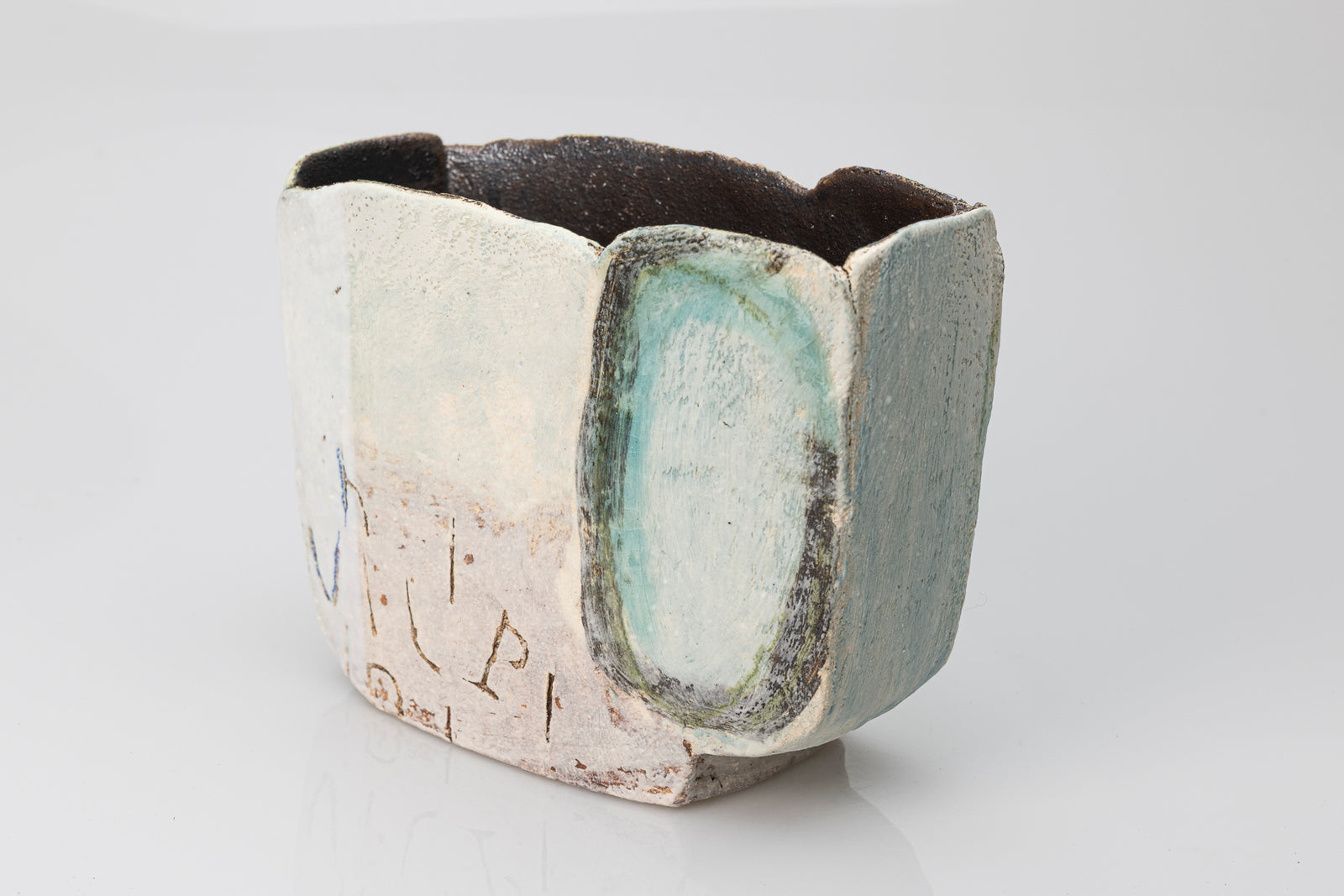 Low Tide Landscape slab-built vessel by Craig Underhill, available at Padstow Gallery Cornwall