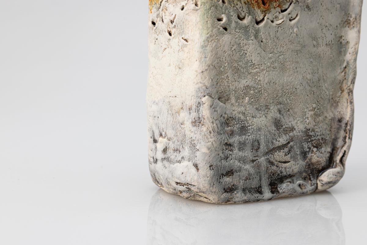 White Walk slab-built vessel by Craig Underhill, available at Padstow Gallery Cornwall