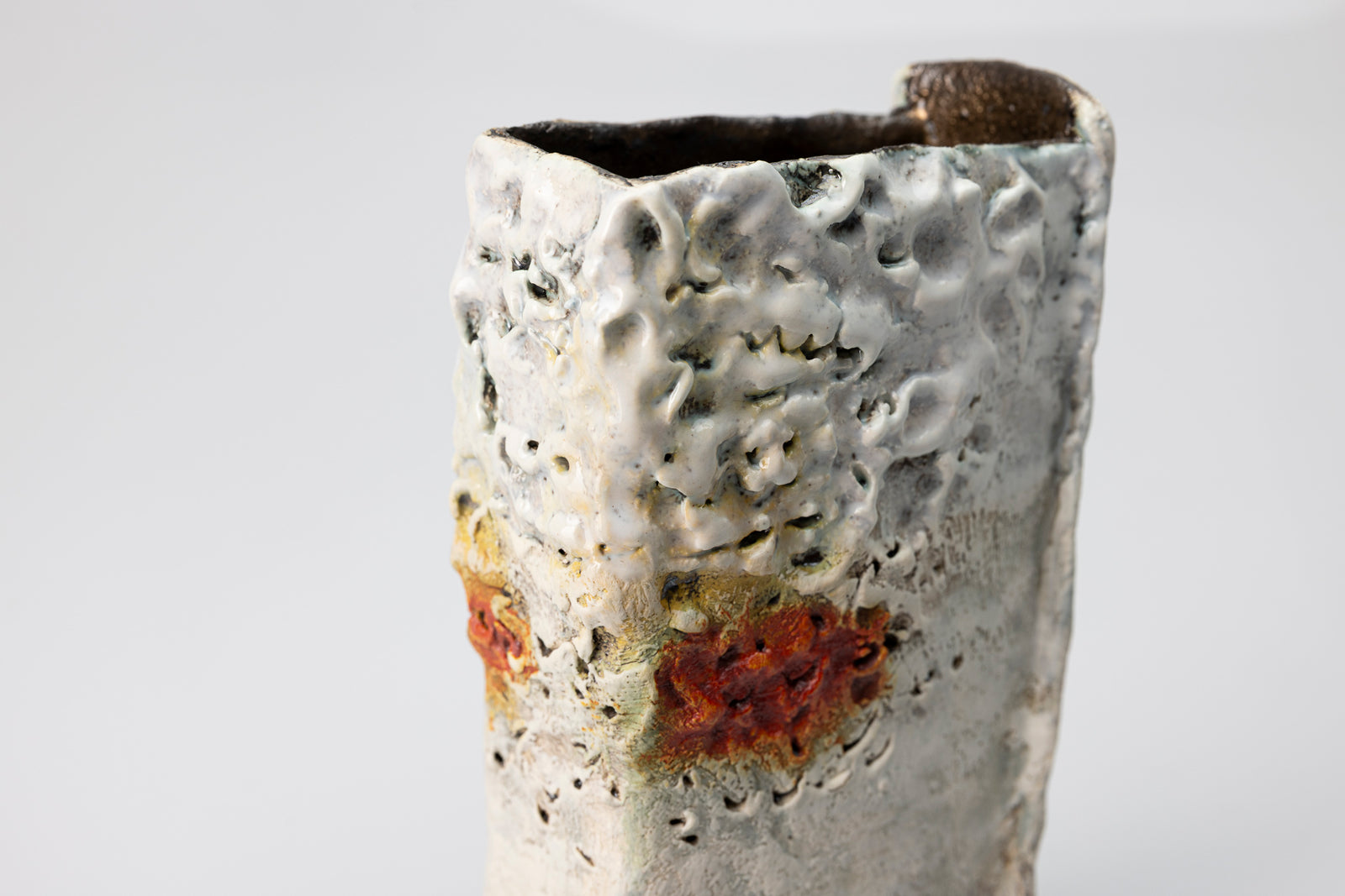 White Walk slab-built vessel by Craig Underhill, available at Padstow Gallery Cornwall