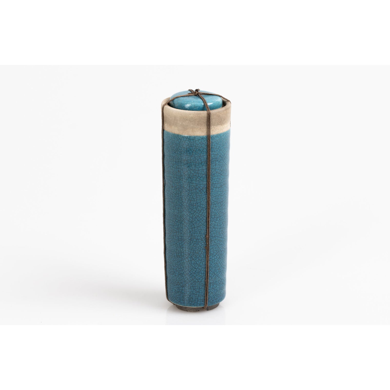 KSEE2 Raku Bound Container by Kate Schuricht, available at Padstow Gallery, Cornwall