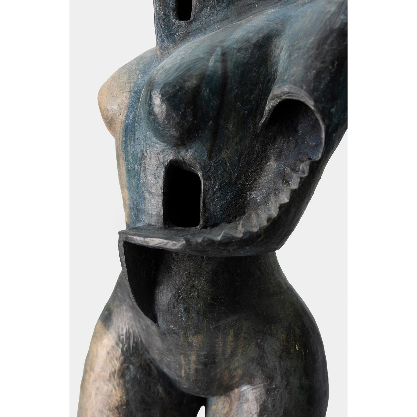 Dawn, ceramic woman/tower on plinth, by Sophie Howard, available from Padstow Gallery, Cornwall