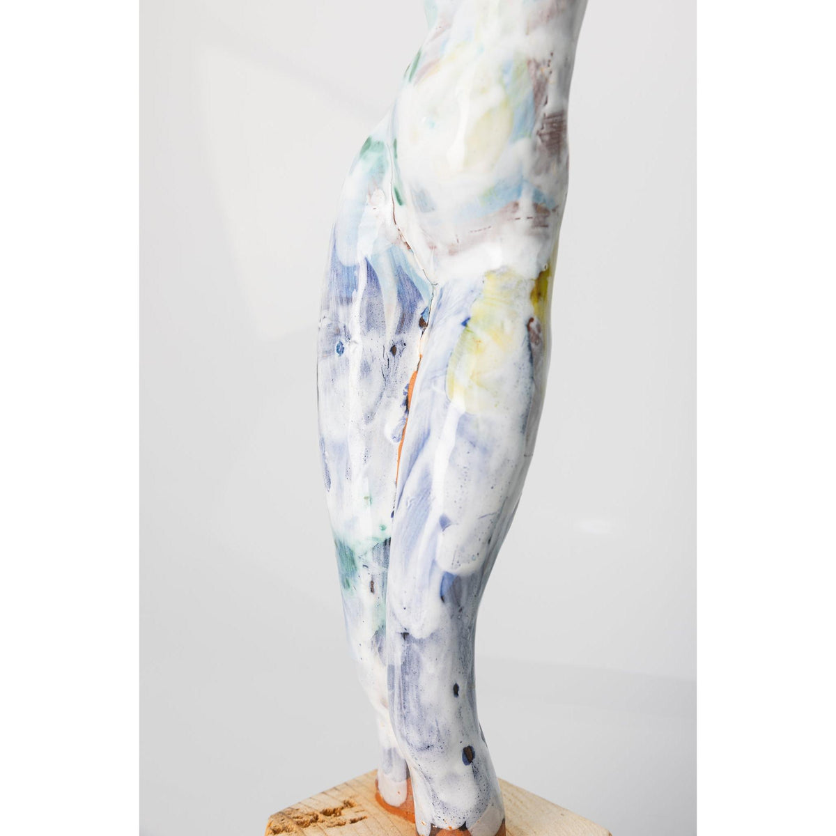 Sa II, Glazed terracotta standing figure, by Sophie Howard, available from Padstow Gallery, Cornwall