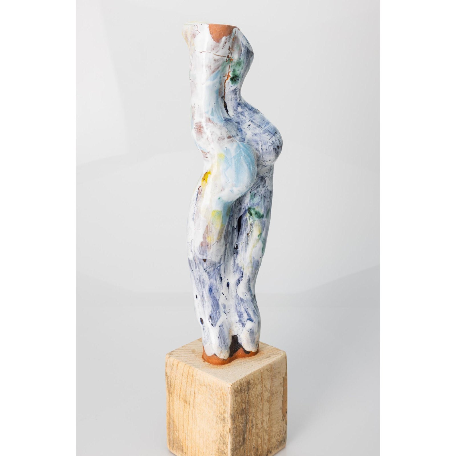 Sa II, Glazed terracotta standing figure, by Sophie Howard, available from Padstow Gallery, Cornwall