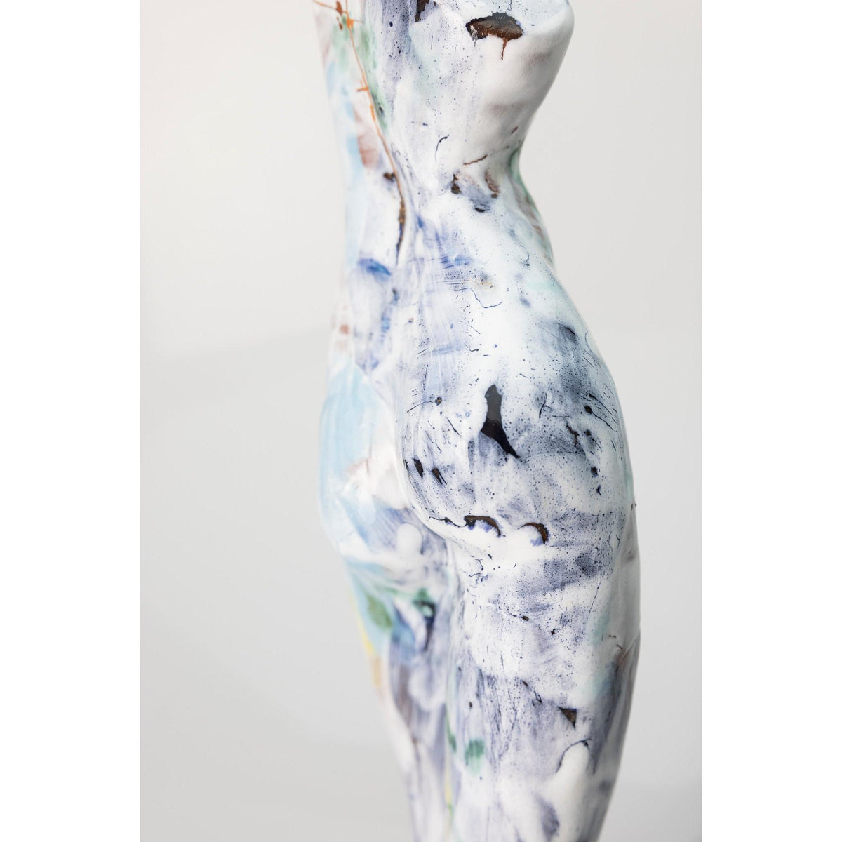 Sa II, Glazed terracotta standing figure, by Sophie Howard, available from Padstow Gallery, Cornwall