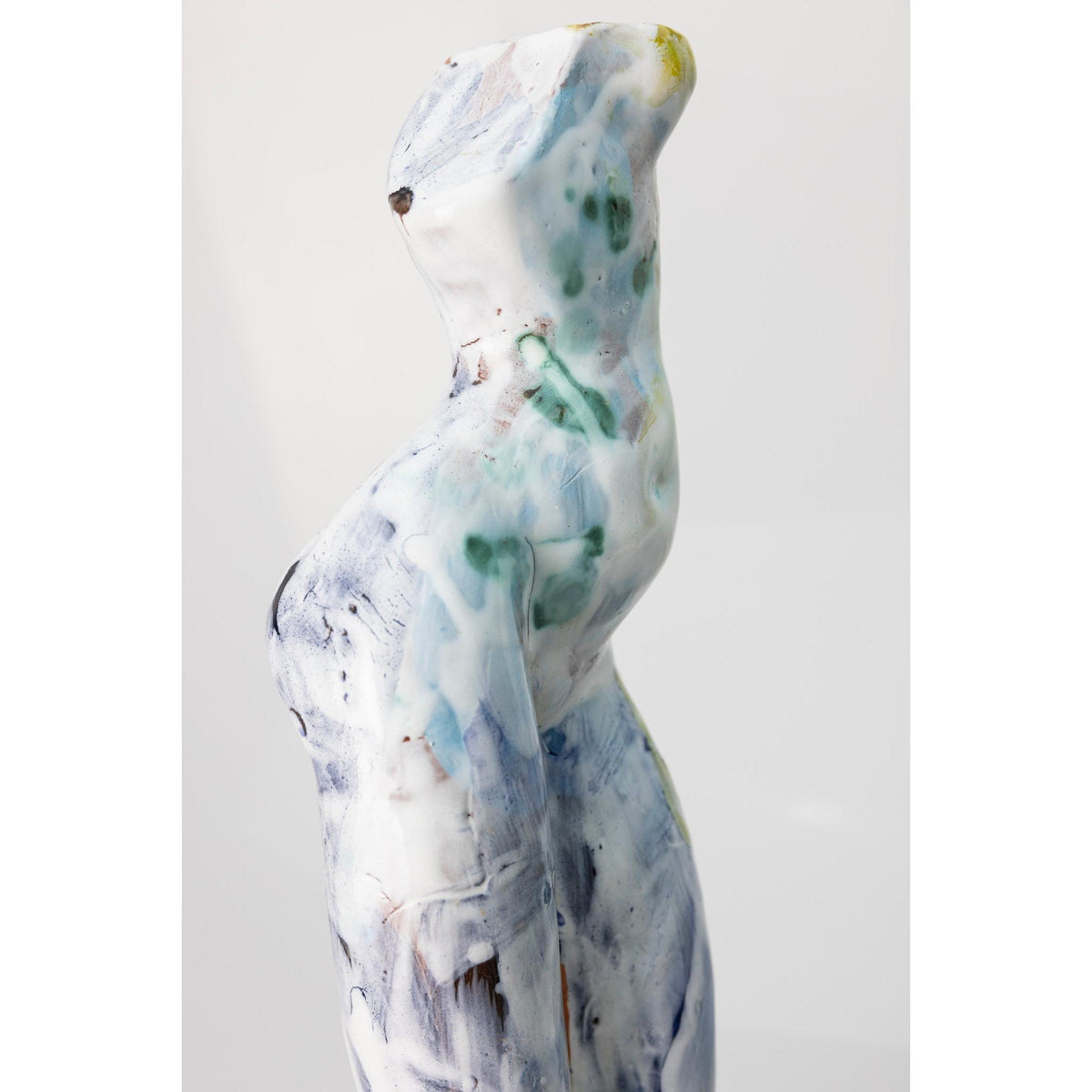 Sa II, Glazed terracotta standing figure, by Sophie Howard, available from Padstow Gallery, Cornwall
