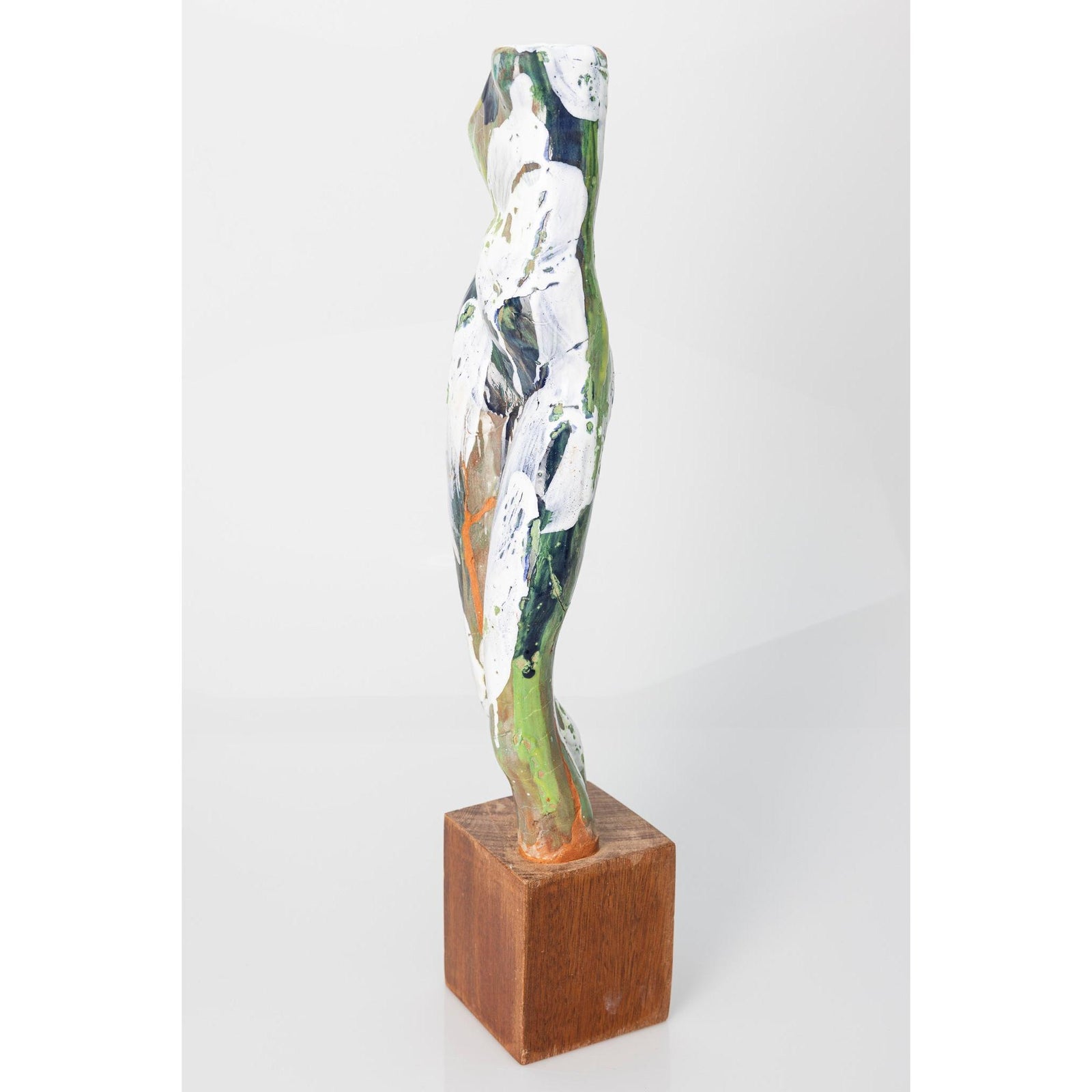 Sa I, Glazed terracotta standing figure, by Sophie Howard, available from Padstow Gallery, Cornwall