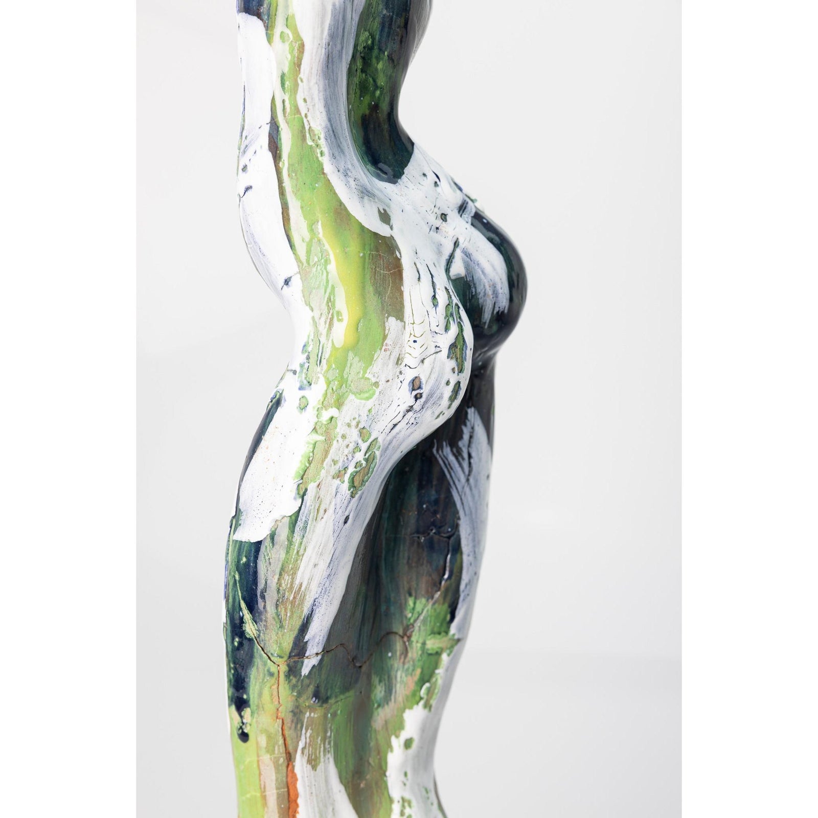 Sa I, Glazed terracotta standing figure, by Sophie Howard, available from Padstow Gallery, Cornwall