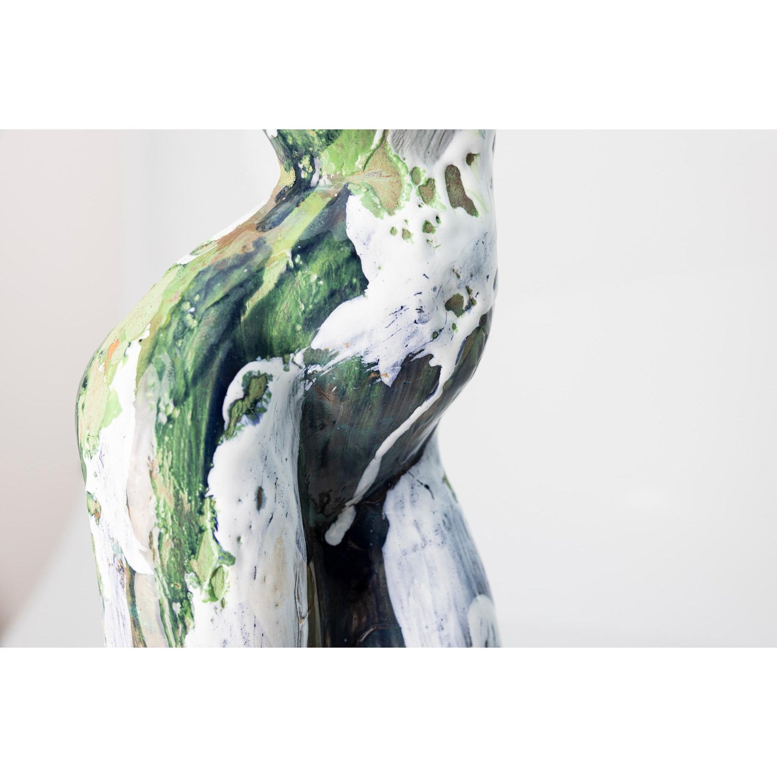 Sa I, Glazed terracotta standing figure, by Sophie Howard, available from Padstow Gallery, Cornwall