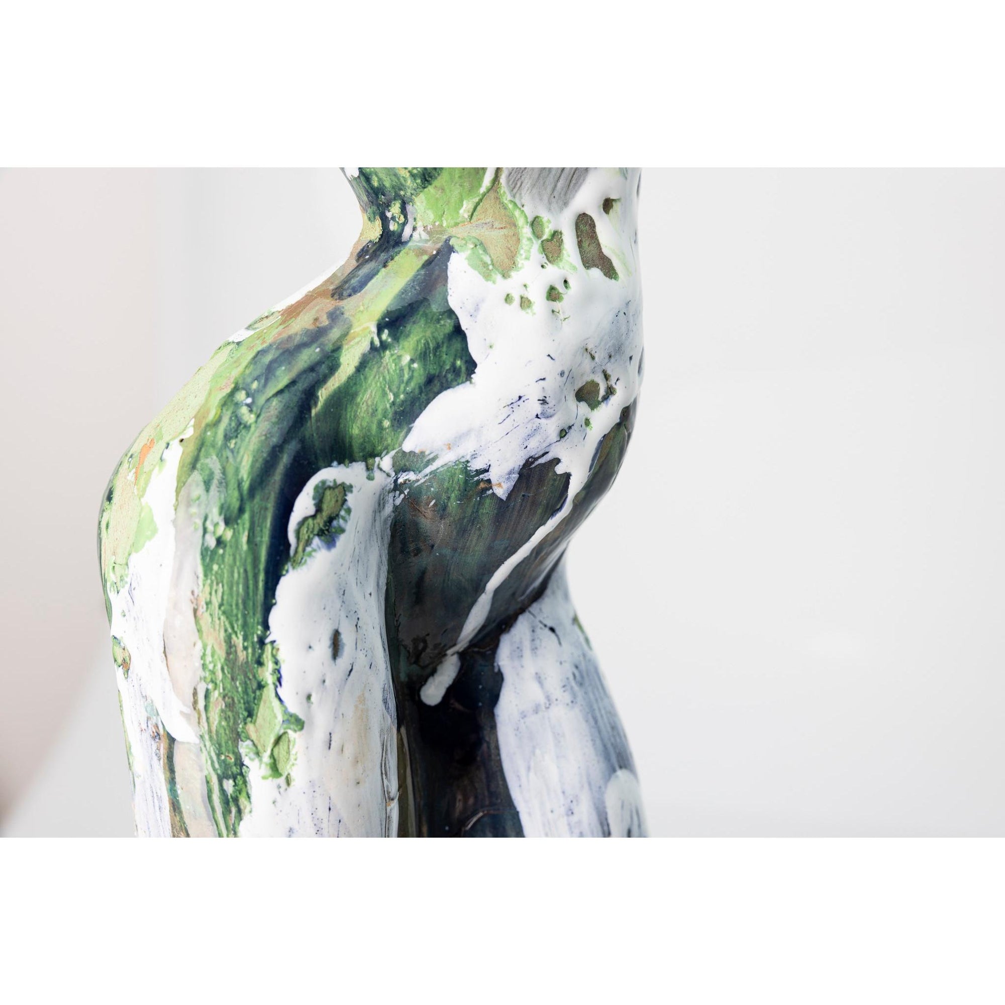 Sa I, Glazed terracotta standing figure, by Sophie Howard, available from Padstow Gallery, Cornwall