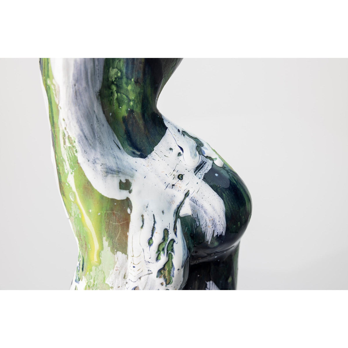 Sa I, Glazed terracotta standing figure, by Sophie Howard, available from Padstow Gallery, Cornwall