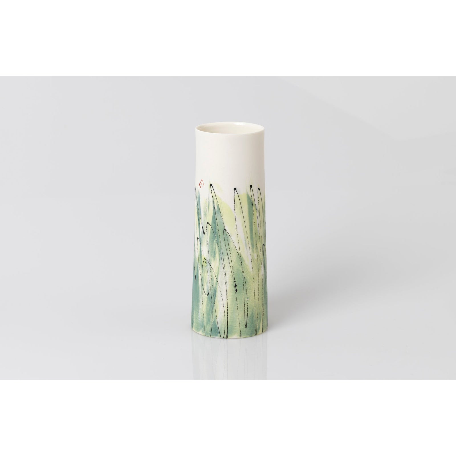 PG08 Cylinder Vase, porcelain by Ali Tomlin ceramics, available at Padstow Gallery, Cornwall