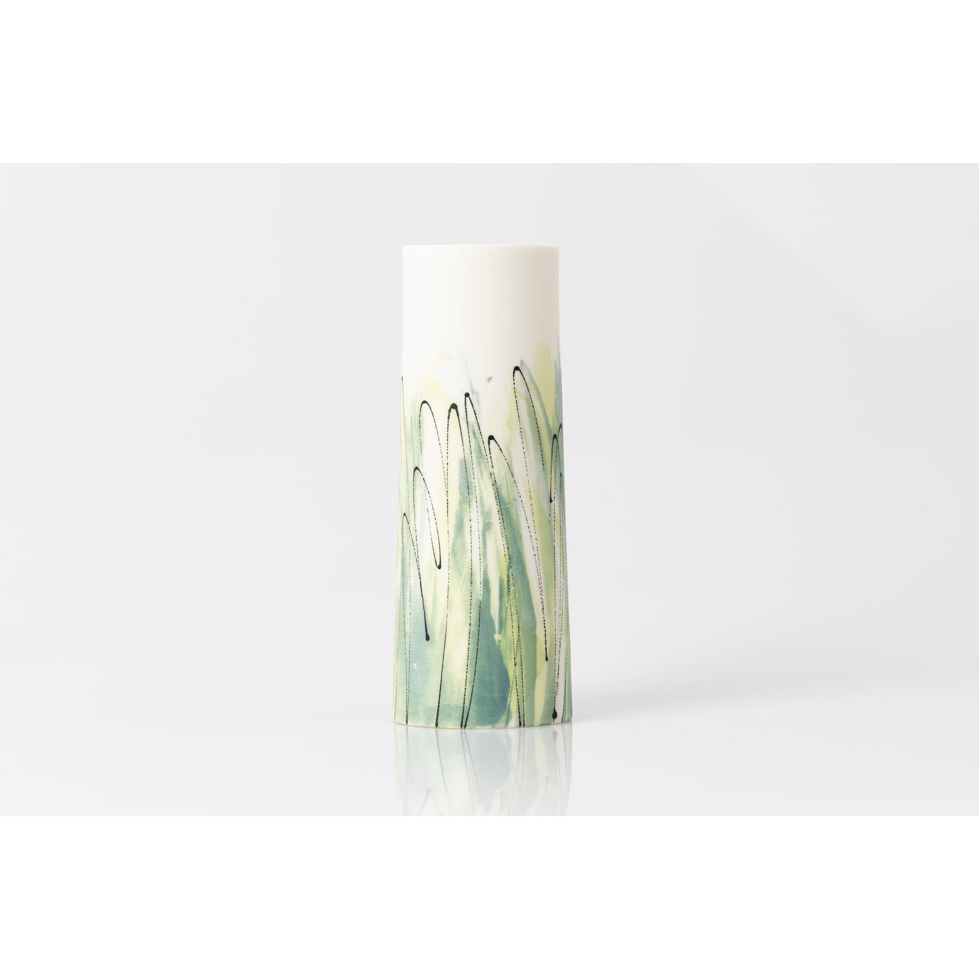 PG08 Cylinder Vase, porcelain by Ali Tomlin ceramics, available at Padstow Gallery, Cornwall