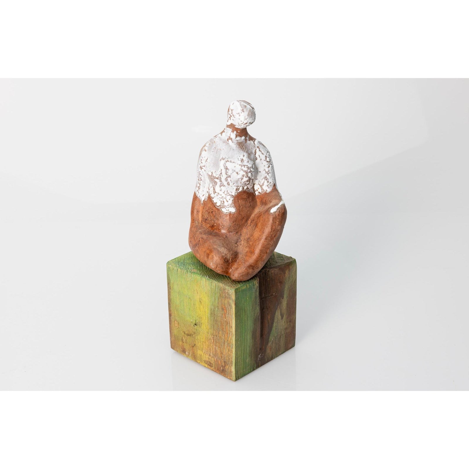Fem I, terracotta figure on plinth, by Sophie Howard, available from Padstow Gallery, Cornwall