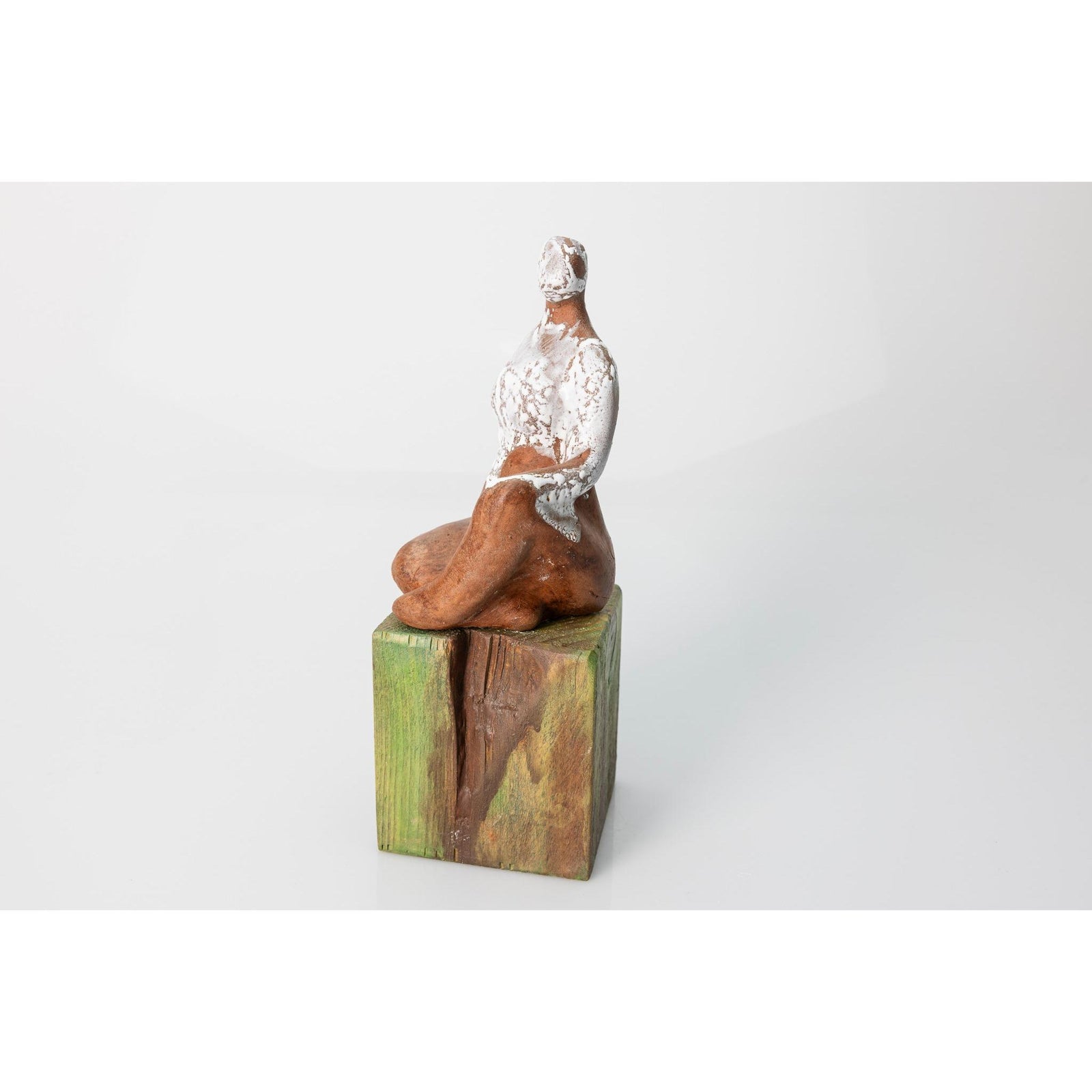 Fem I, terracotta figure on plinth, by Sophie Howard, available from Padstow Gallery, Cornwall