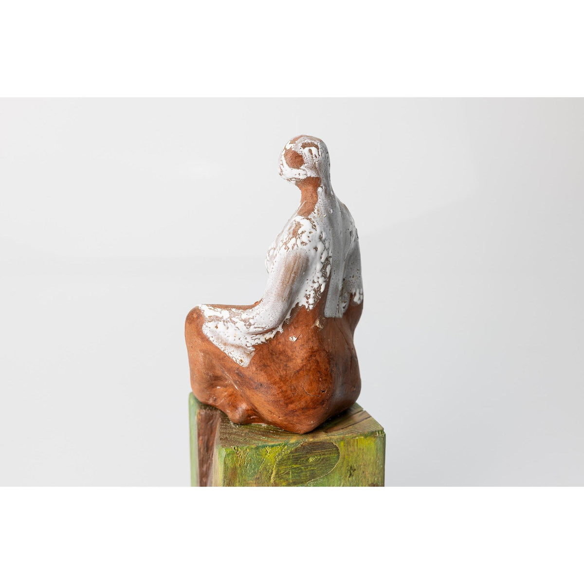 Fem I, terracotta figure on plinth, by Sophie Howard, available from Padstow Gallery, Cornwall