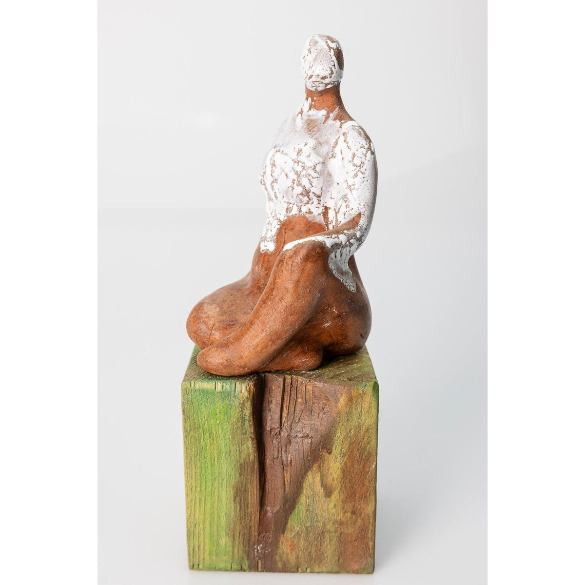 Fem I, terracotta figure on plinth, by Sophie Howard, available from Padstow Gallery, Cornwall