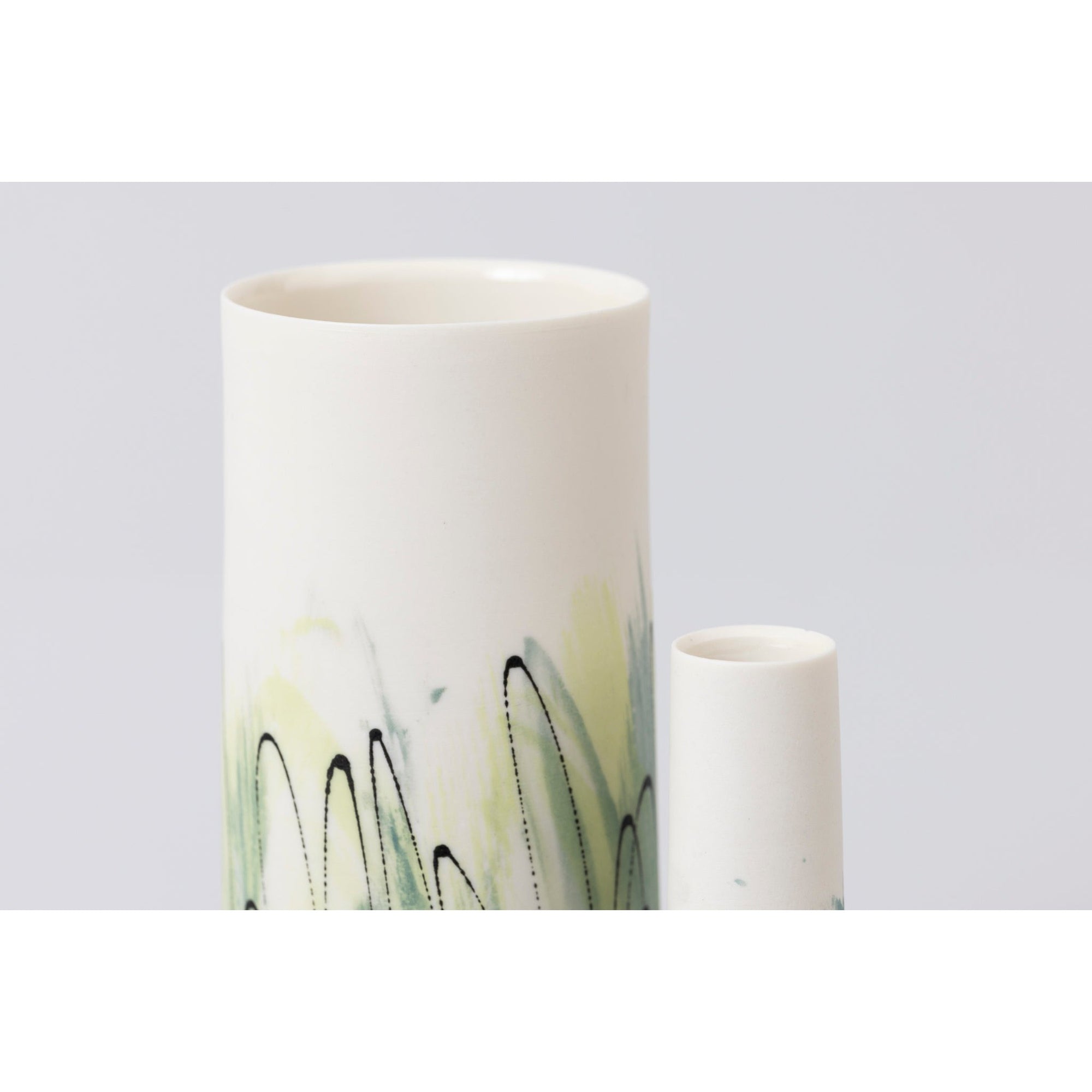 PG08 Cylinder Vase, porcelain by Ali Tomlin ceramics, available at Padstow Gallery, Cornwall