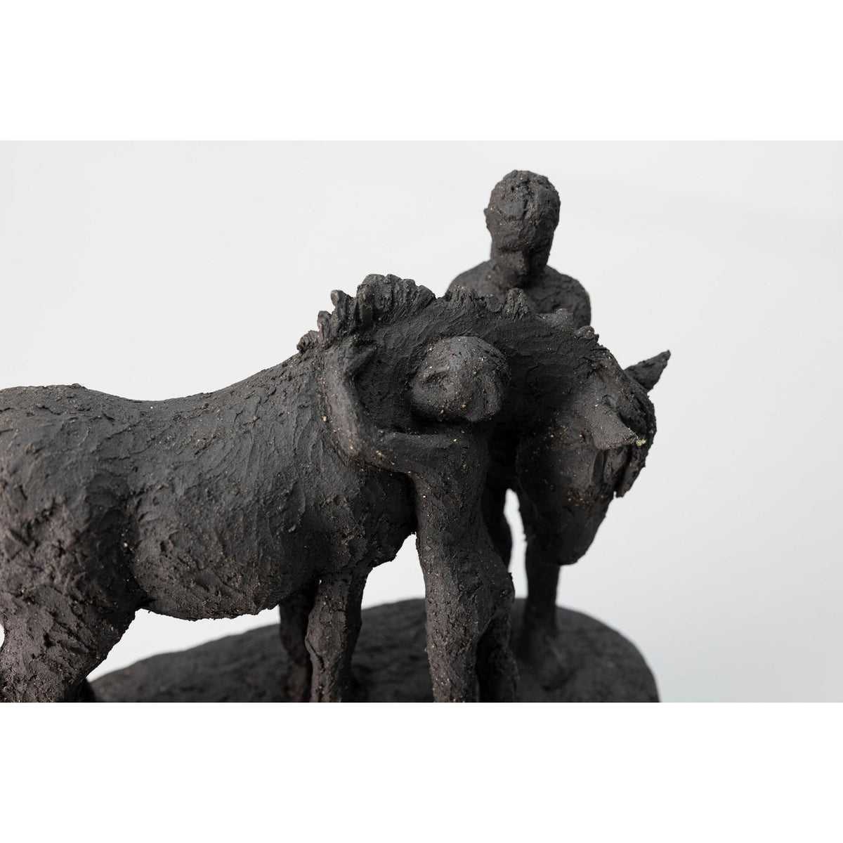 Black Pony And Children, ceramic figures, by Sophie Howard, available from Padstow Gallery, Cornwall