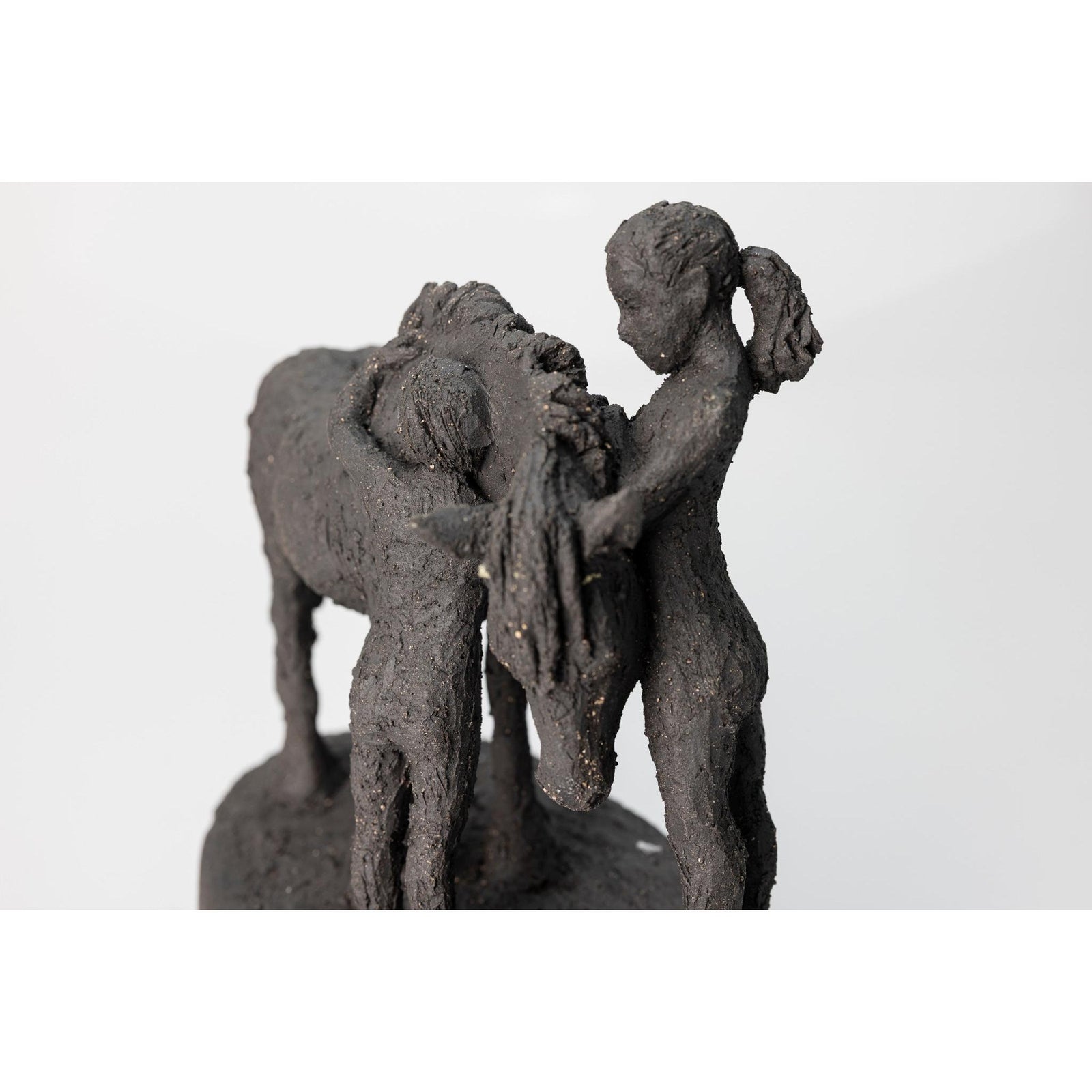 Black Pony And Children, ceramic figures, by Sophie Howard, available from Padstow Gallery, Cornwall