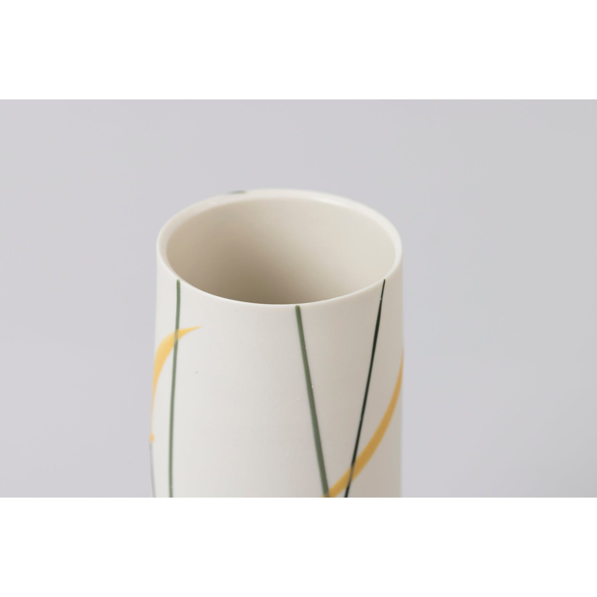 PG09 Cylinder Vase, porcelain by Ali Tomlin ceramics, available at Padstow Gallery, Cornwall