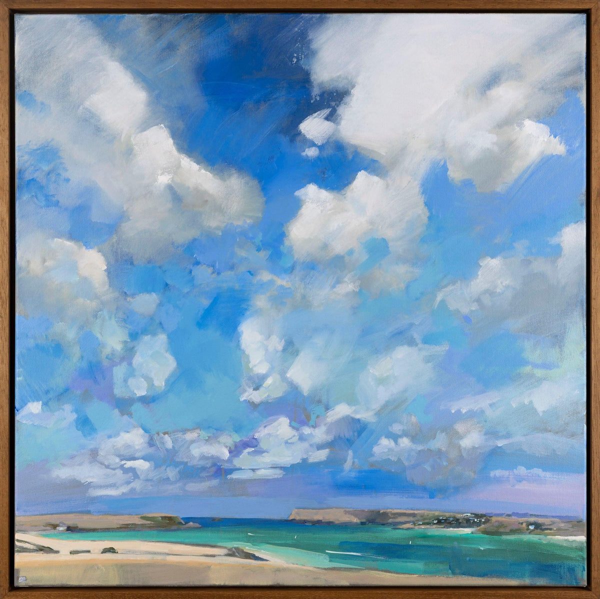 &#39;Camel Estuary from a Hill no.22&#39; acrylic original by Andrew Jago, available at Padstow Gallery, Cornwall