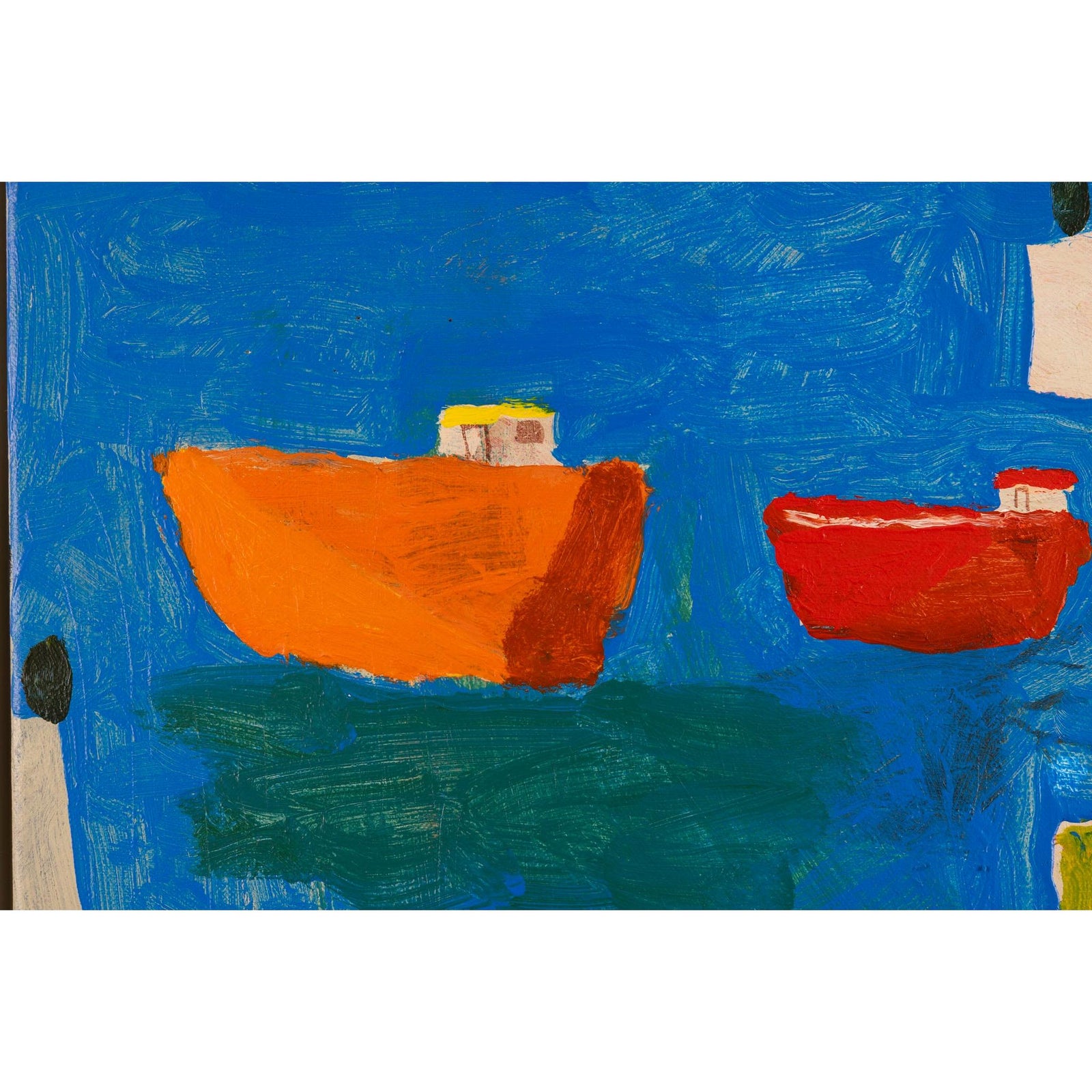 Sheltered Harbour, mixed media original painting by David Pearce, available at Padstow Gallery, Cornwall