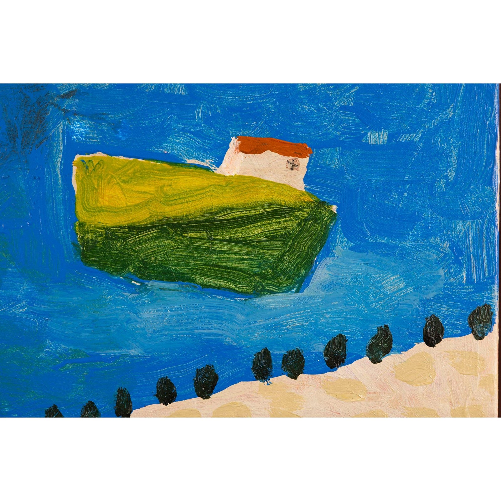 Sheltered Harbour, mixed media original painting by David Pearce, available at Padstow Gallery, Cornwall